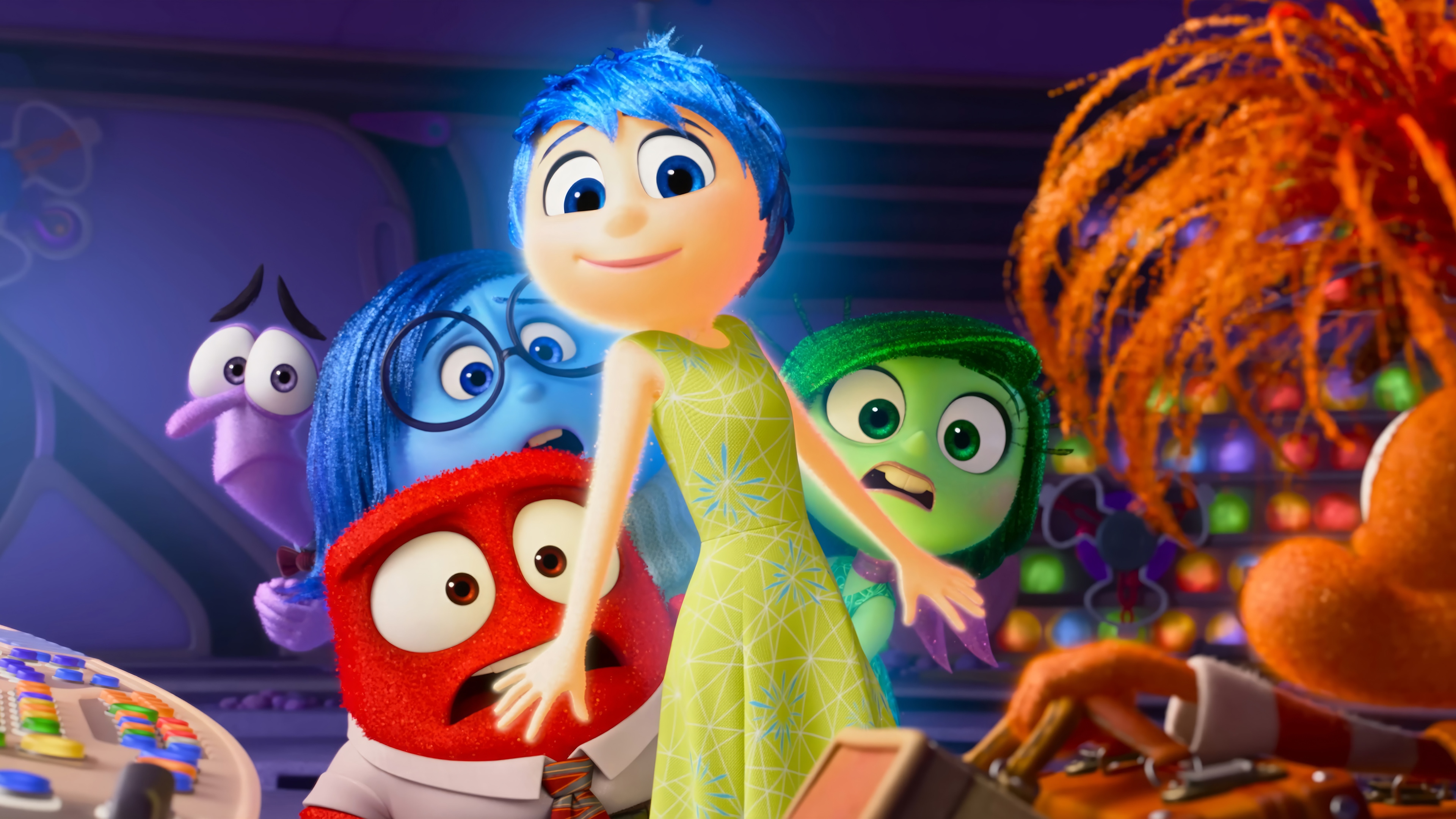 Inside Out 4K: Joy, Sadness, Anger, Fear, and Disgust HD Wallpaper