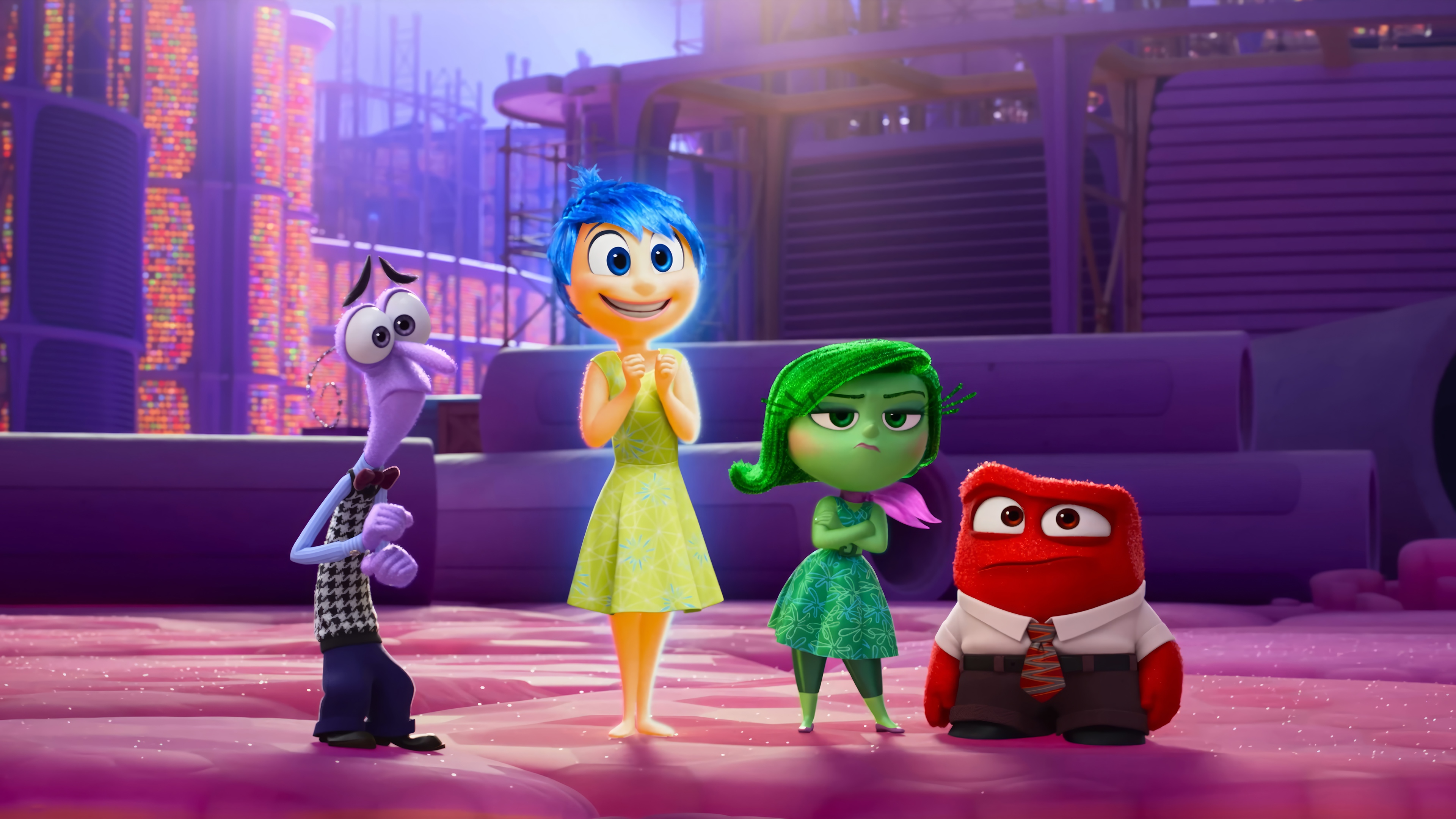 Inside Out 4K: Fear, Joy, Disgust, and Anger HD Wallpaper