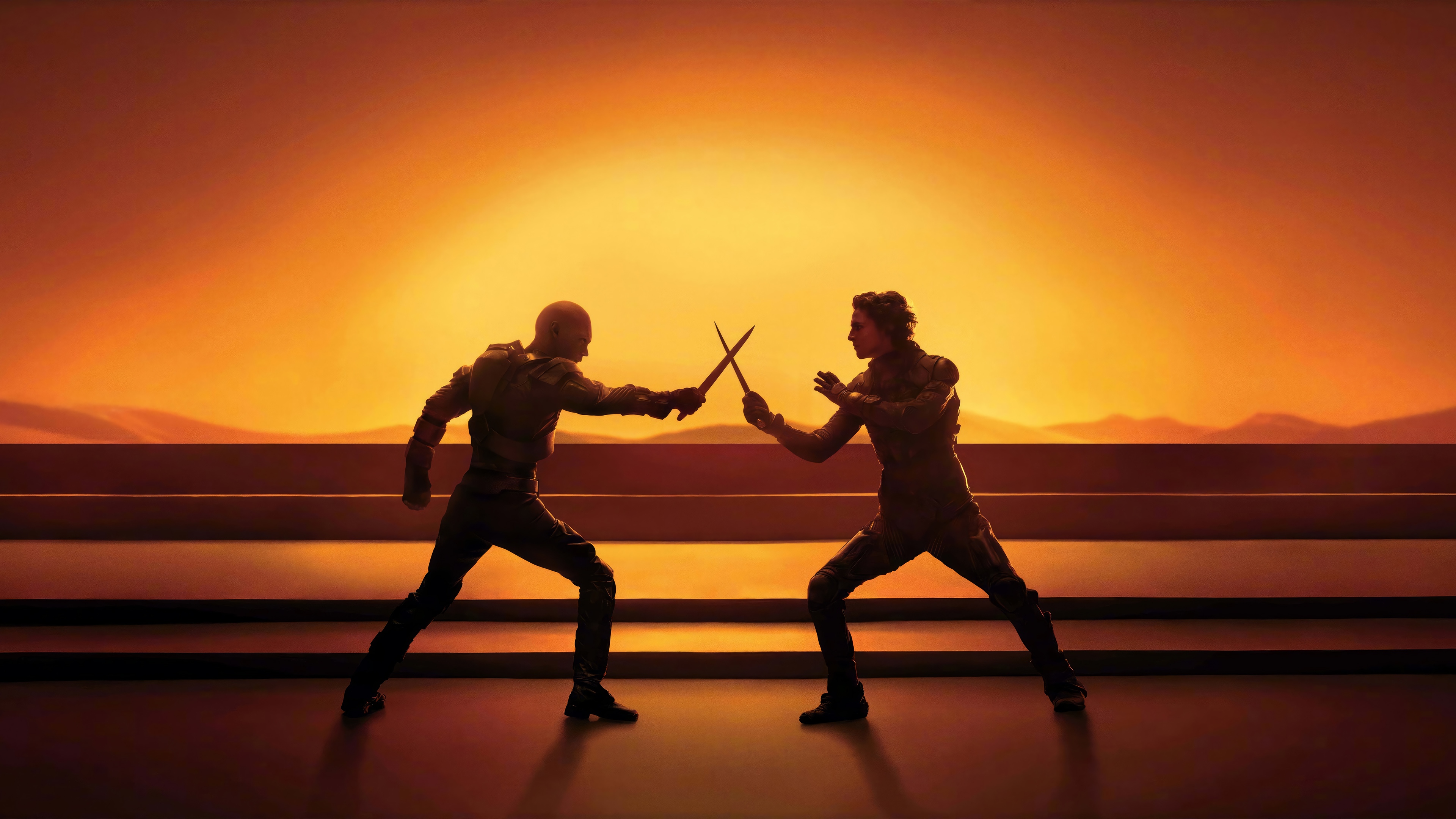 Dune: Part 2 4K - Paul Atreides and Feyd-Rautha duel HD Wallpaper
