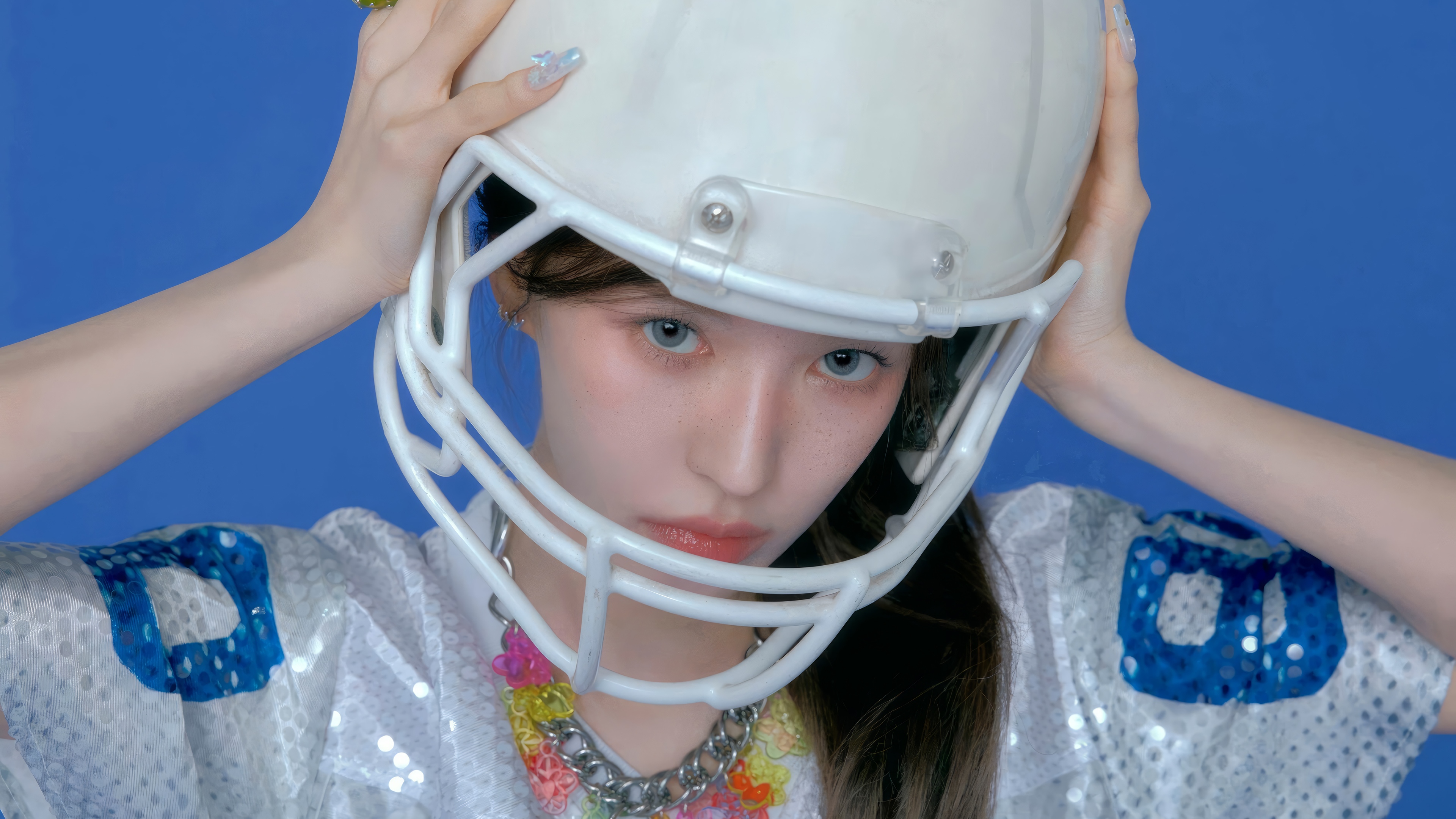 Wendy Red Velvet wearing a football helmet HD Wallpaper