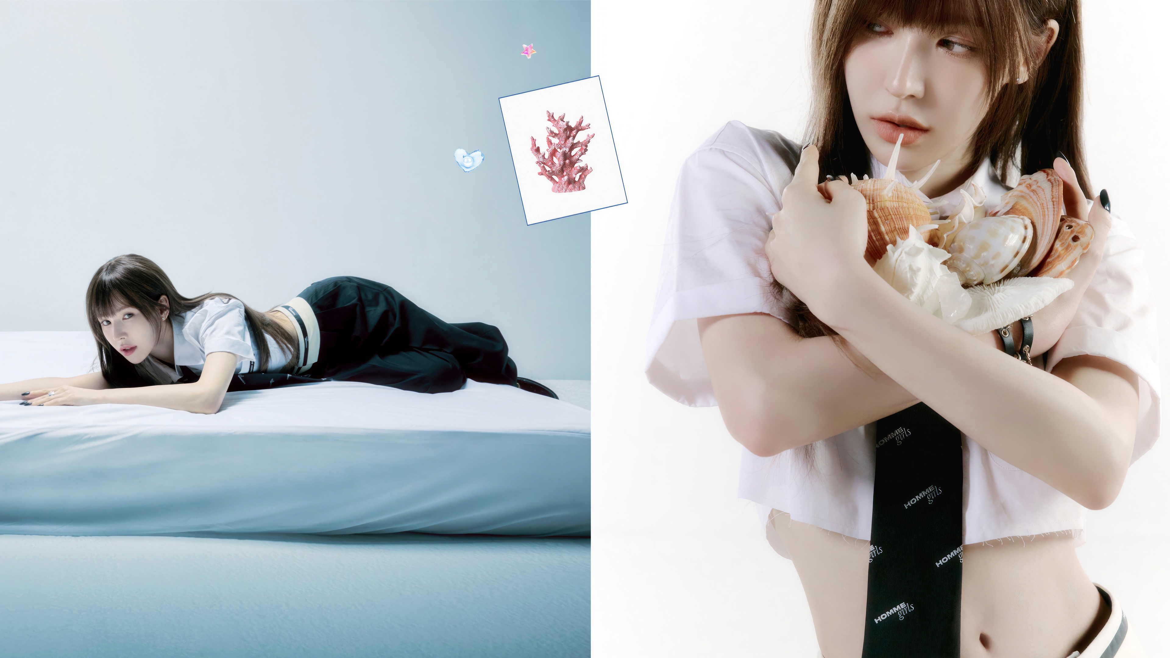 Wendy from Red Velvet poses with seashells HD Wallpaper