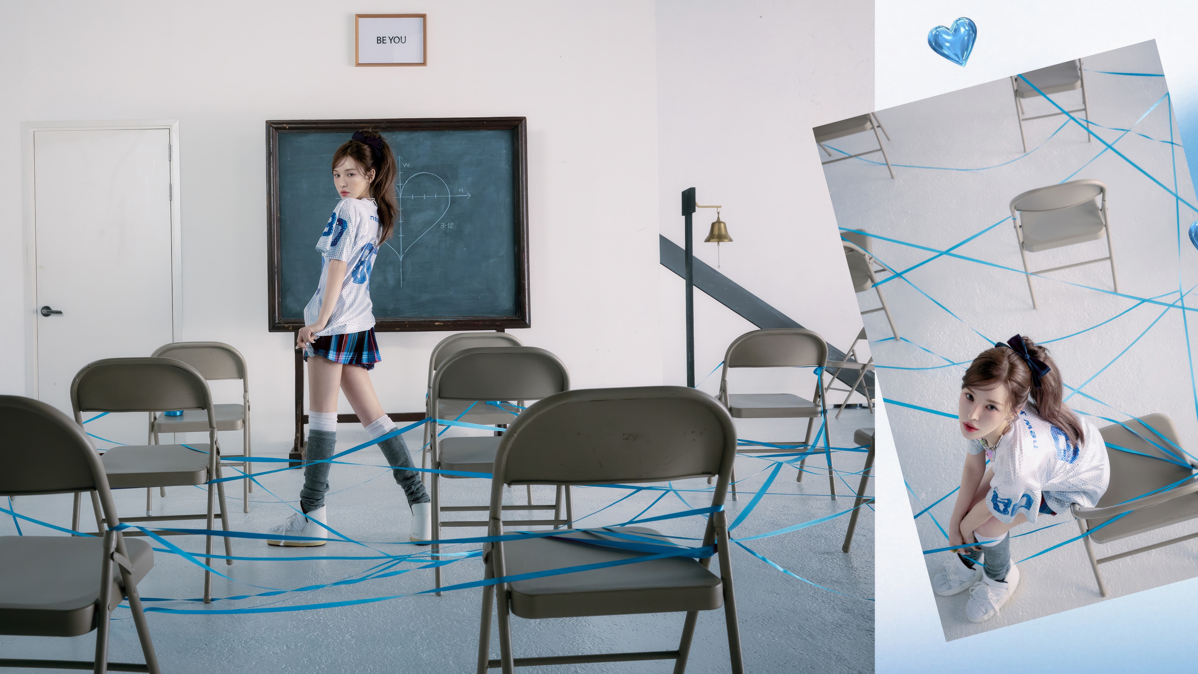 Wendy from Red Velvet in a classroom setting HD Wallpaper