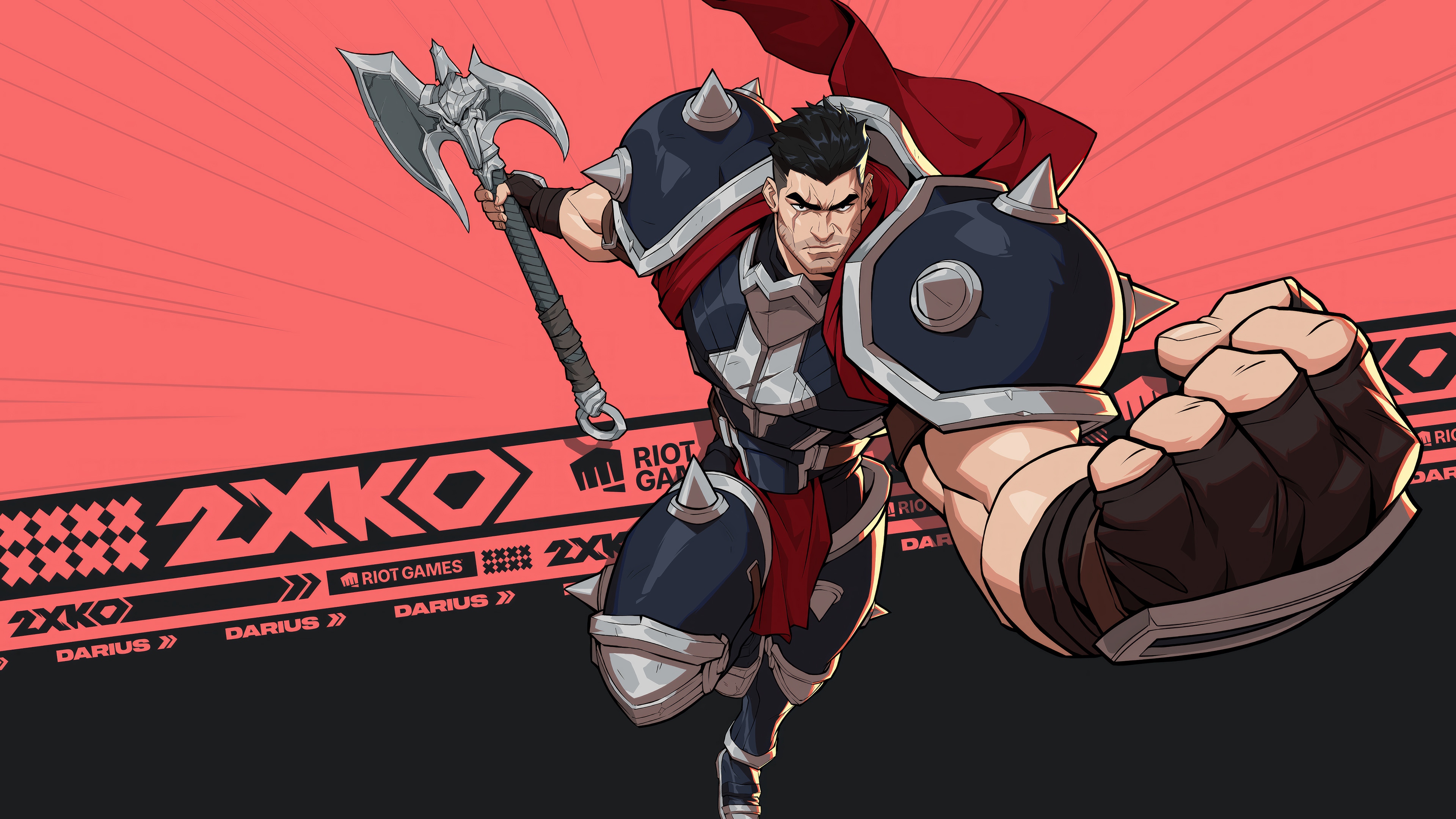 Darius from League of Legends with 2XKO branding HD Wallpaper