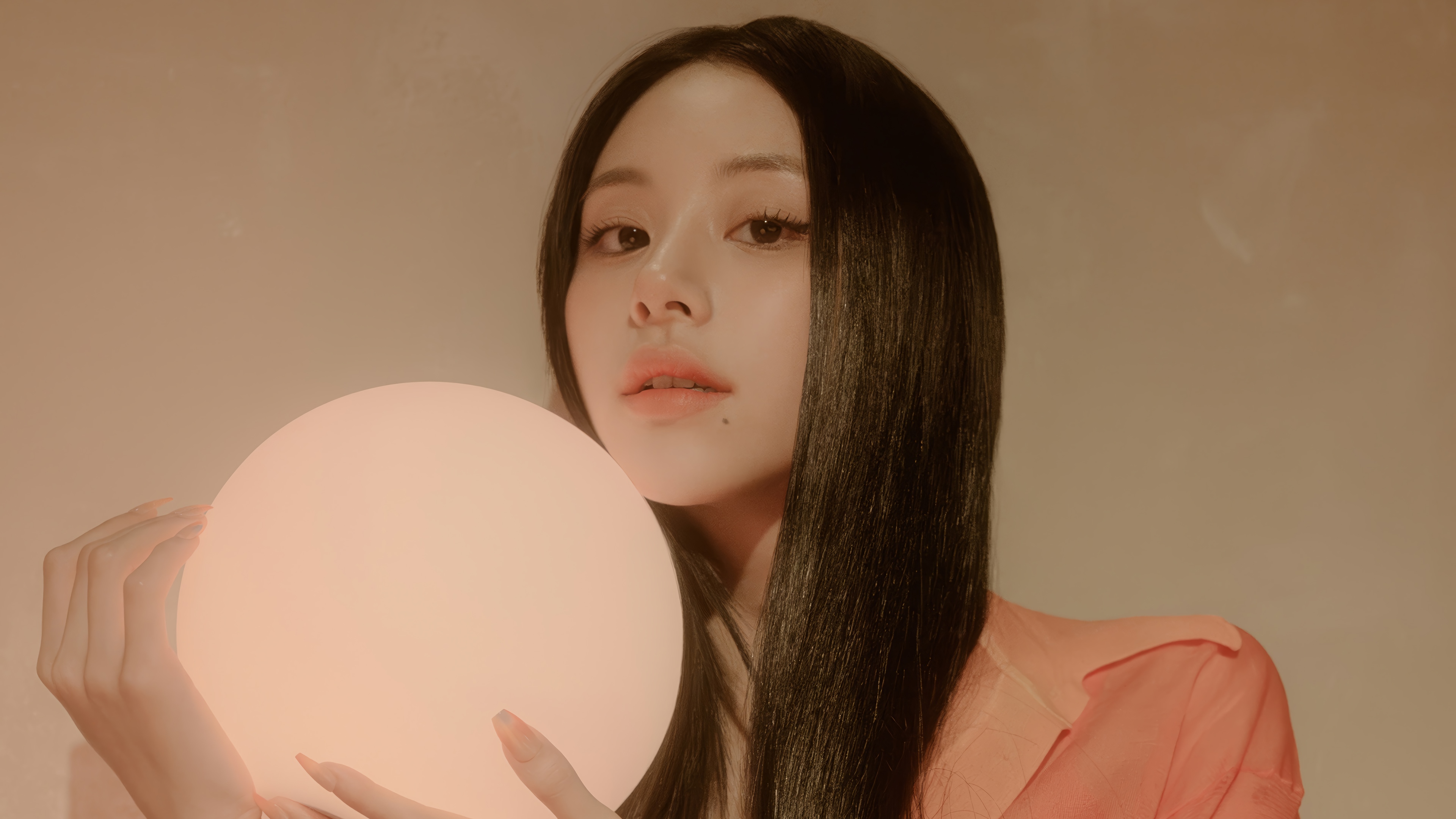 Chaeyoung of TWICE holding a glowing orb HD Wallpaper