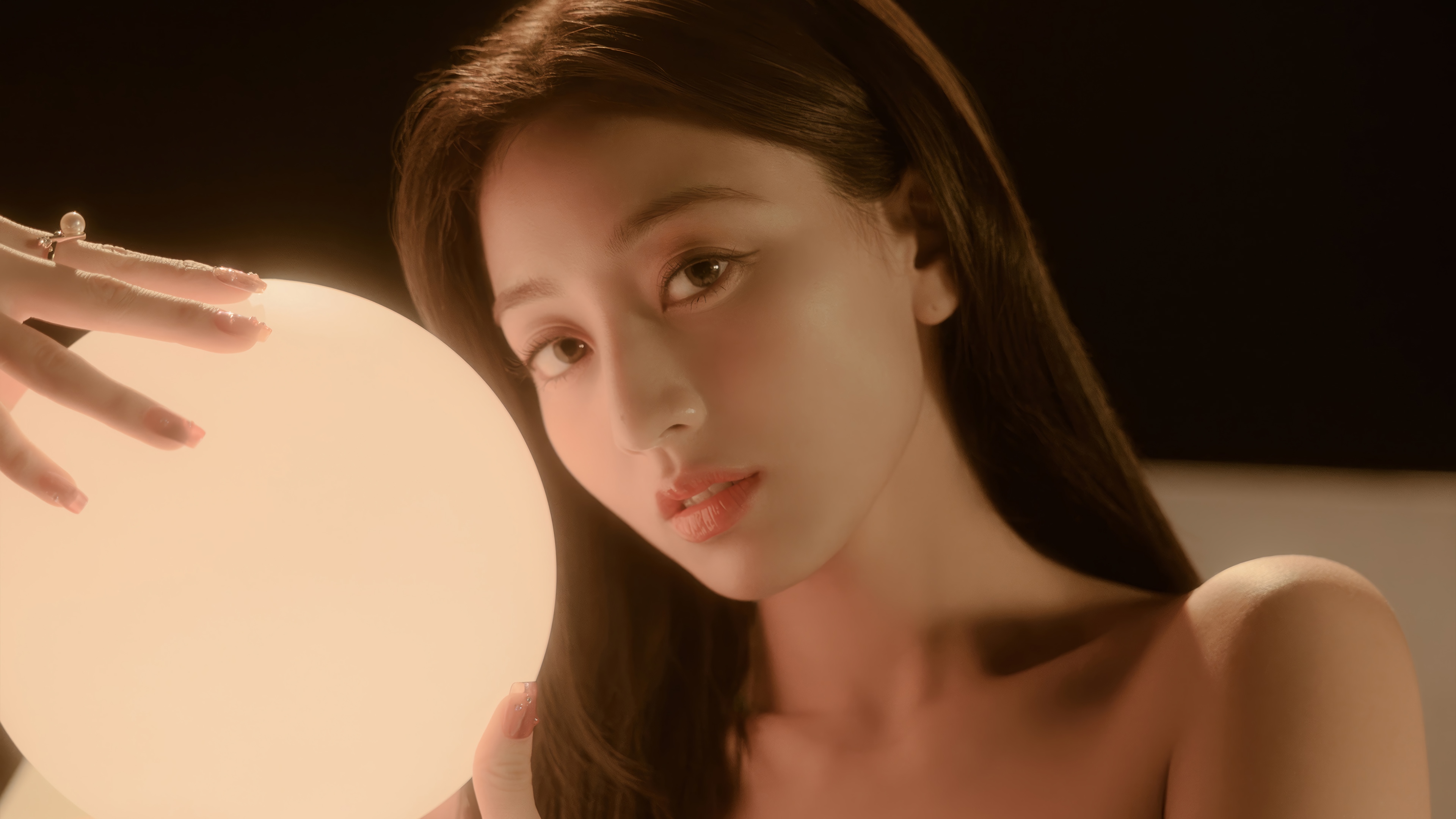 Jihyo from TWICE with a glowing orb HD Wallpaper