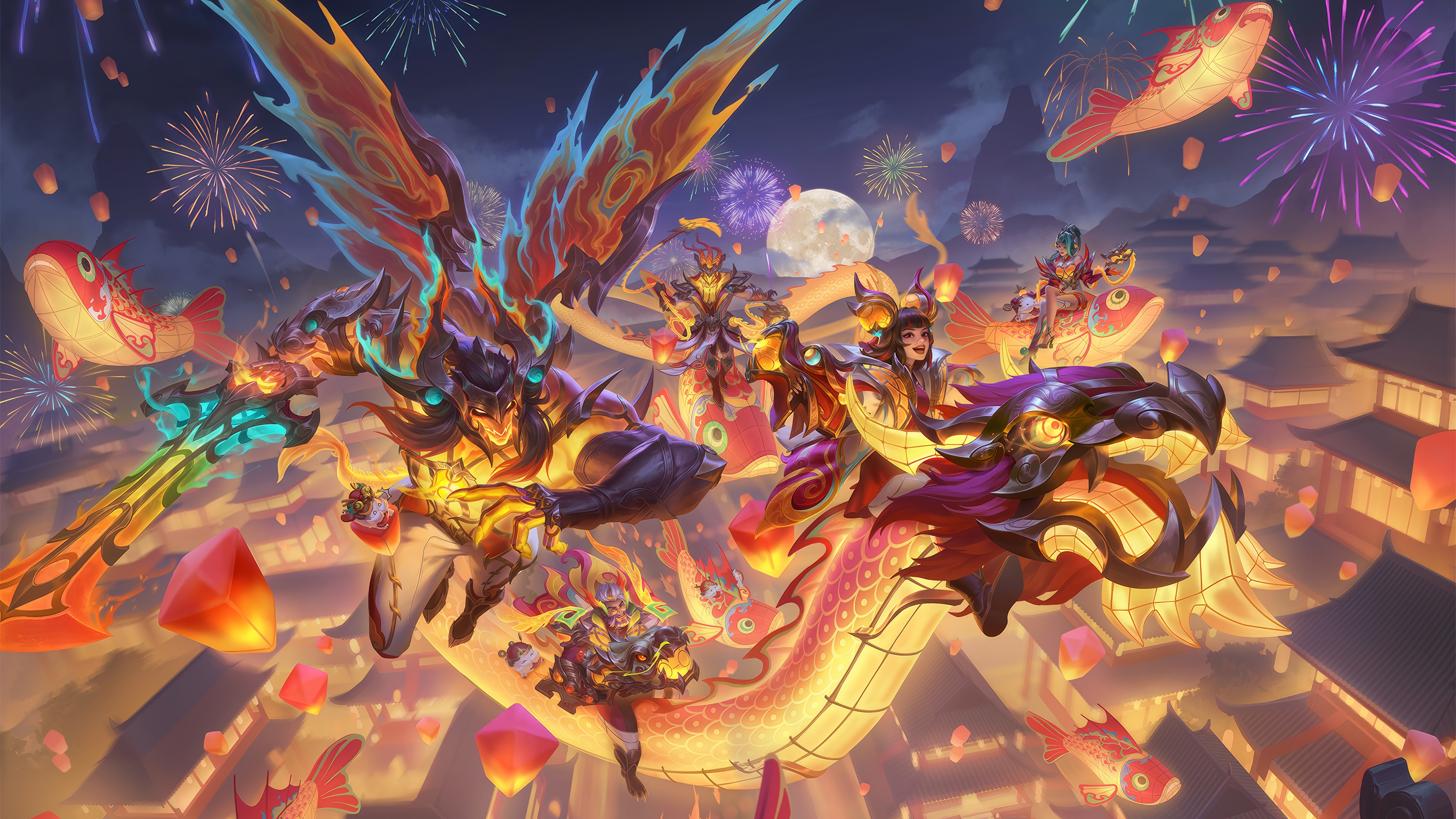 League of Legends Aatrox, Zeri, Graves, Thresh, Zyra 4K HD Wallpaper
