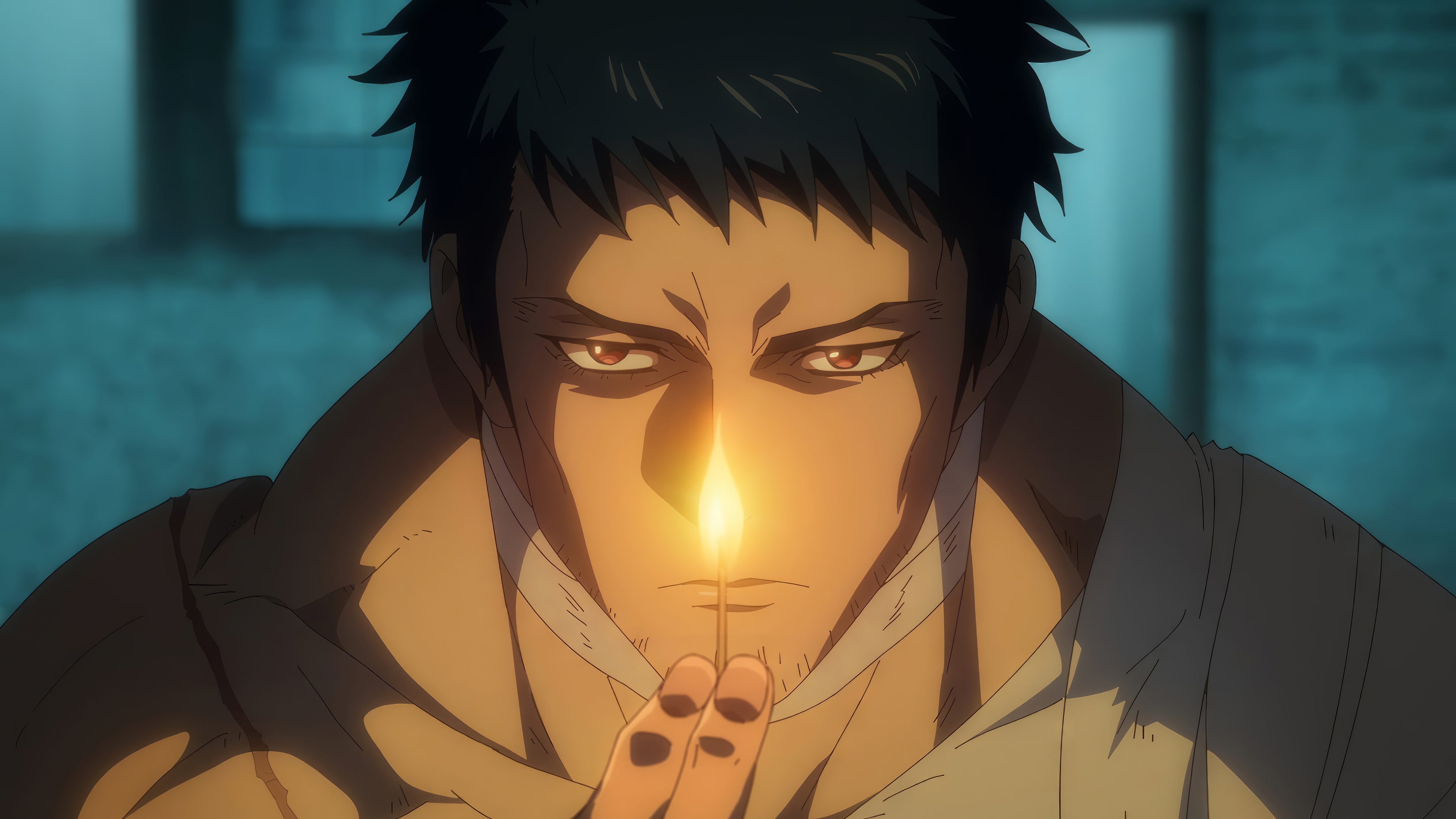 Joe Higan from Ninja Kamui lighting a match HD Wallpaper