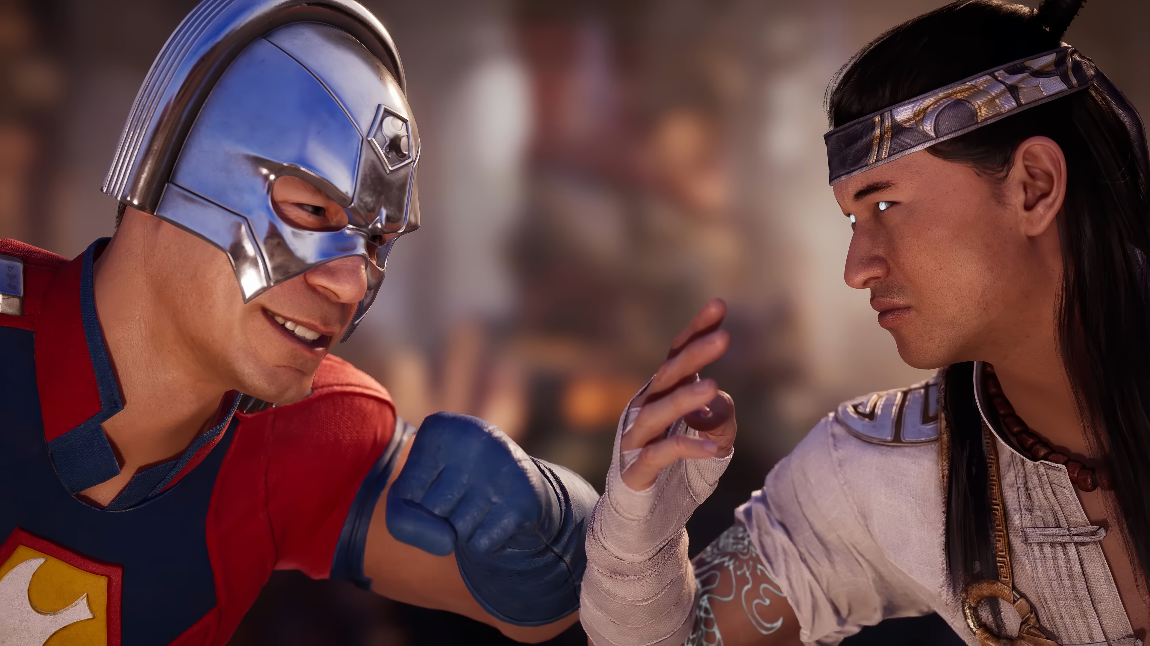 Peacemaker and Liu Kang in Mortal Kombat 1 4K HD Wallpaper