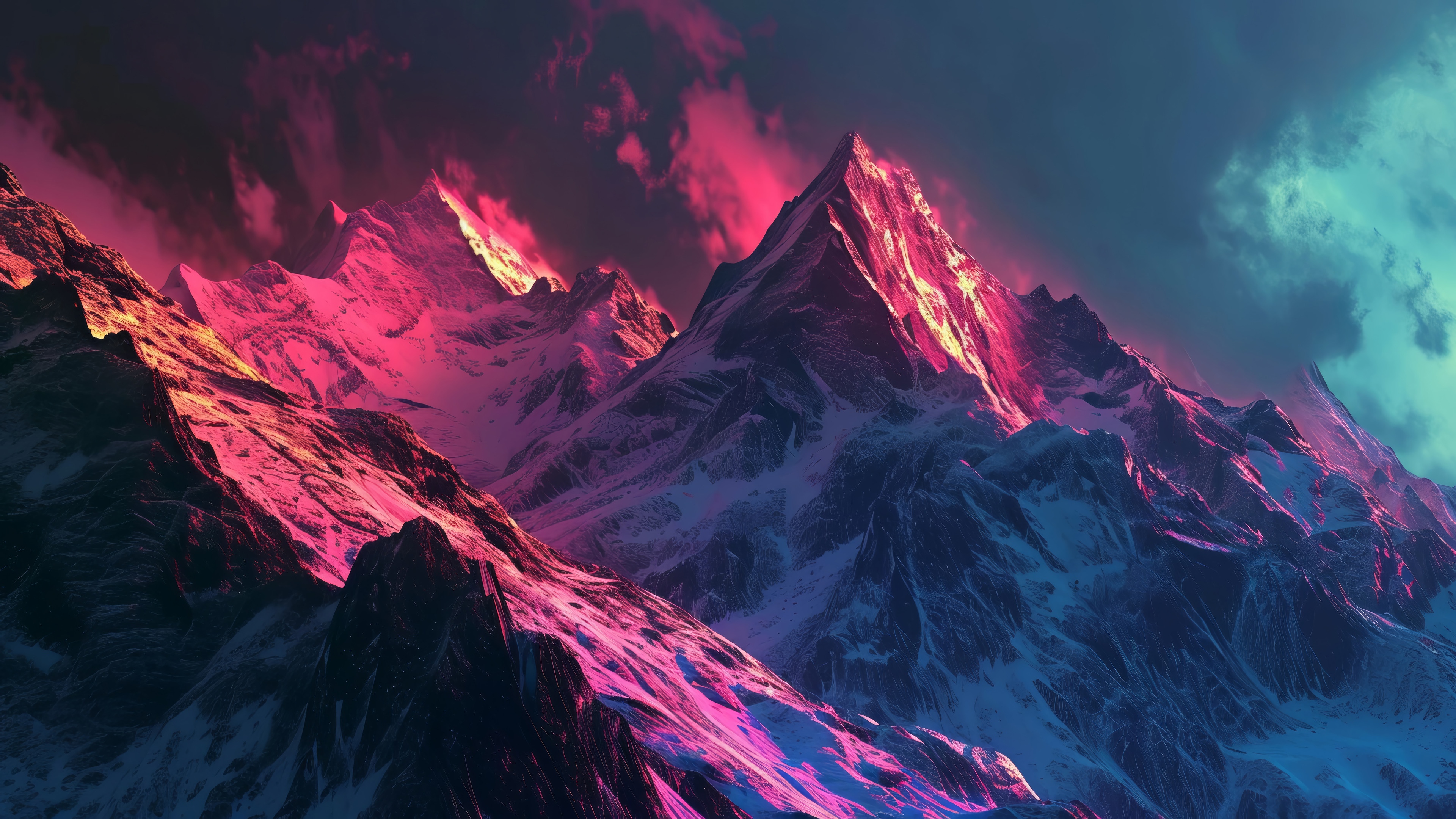 Snowy Mountain Scenery 4K HD Wallpaper