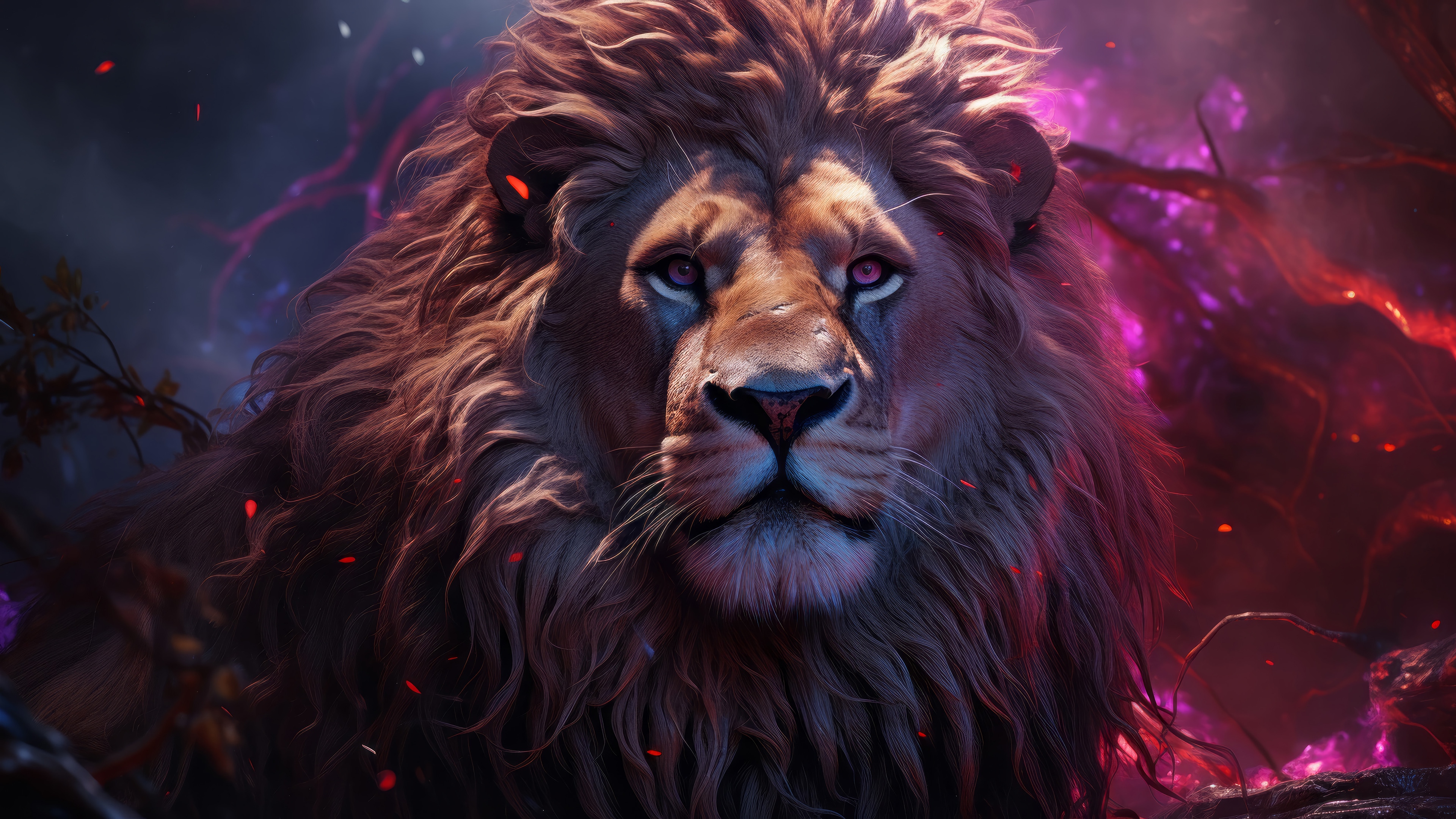 Lion Digital Art 4K HD Wallpaper