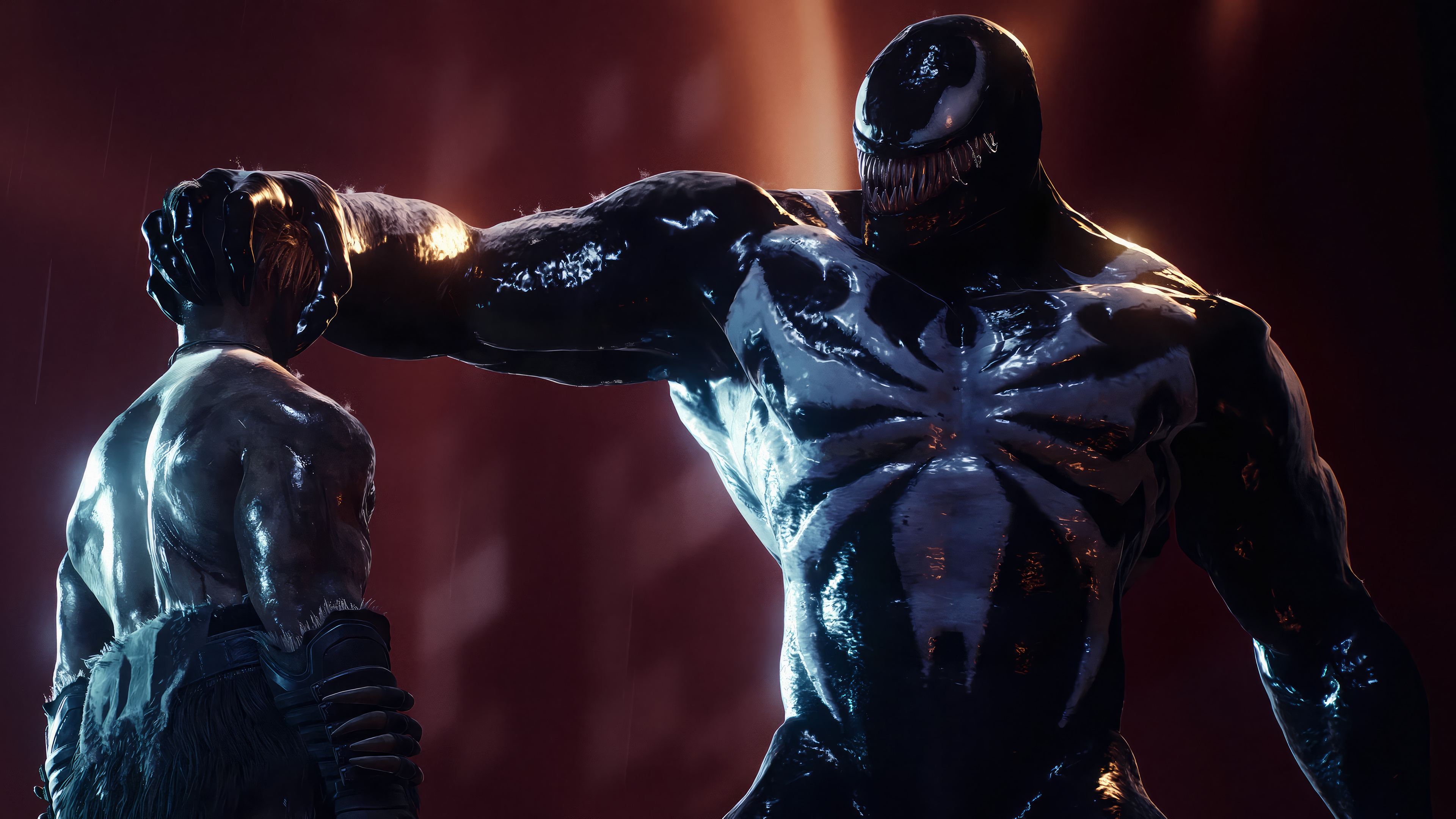 Venom fighting a man in 4K HD Wallpaper