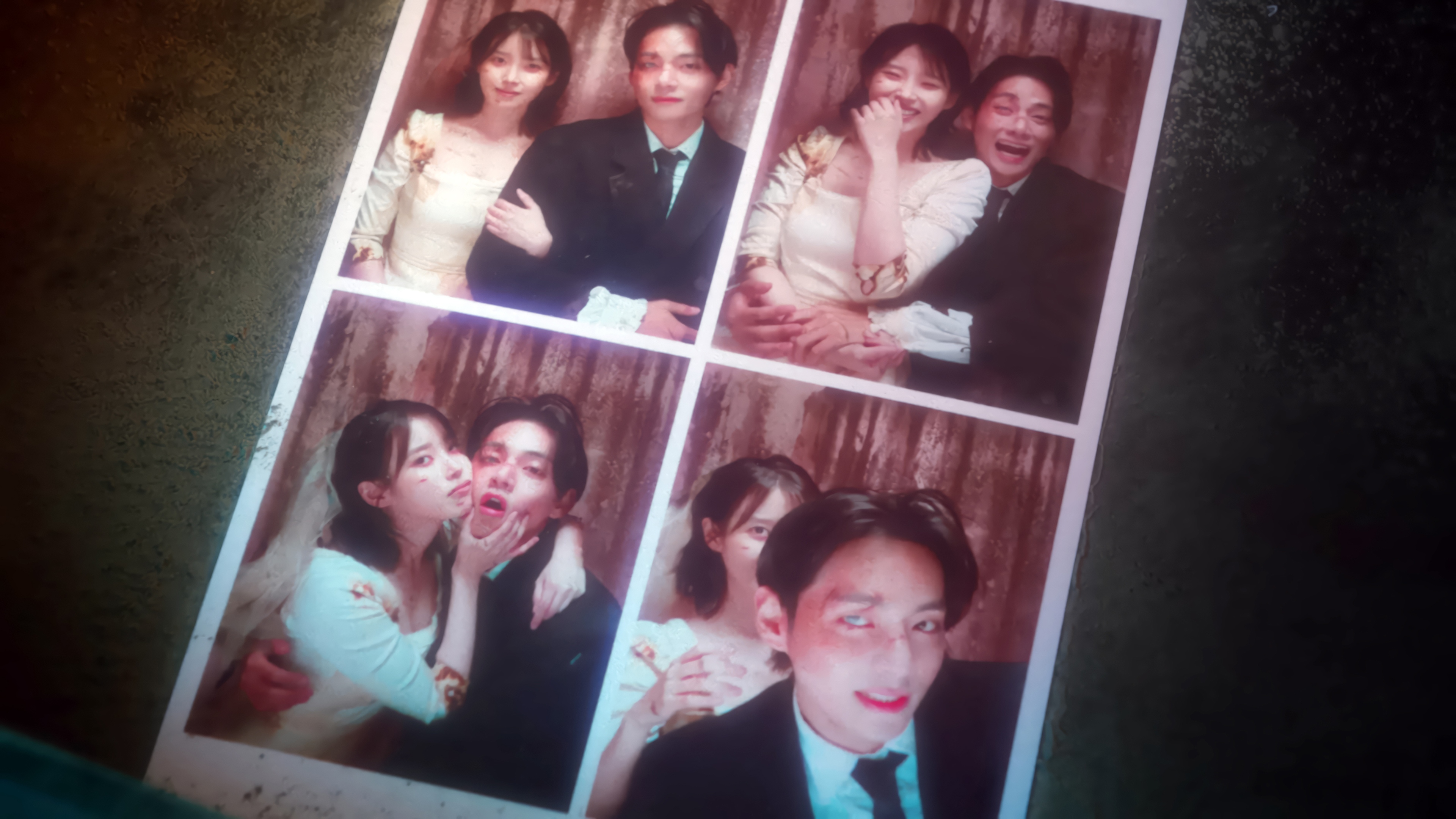 IU and V in photo booth 4K HD Wallpaper