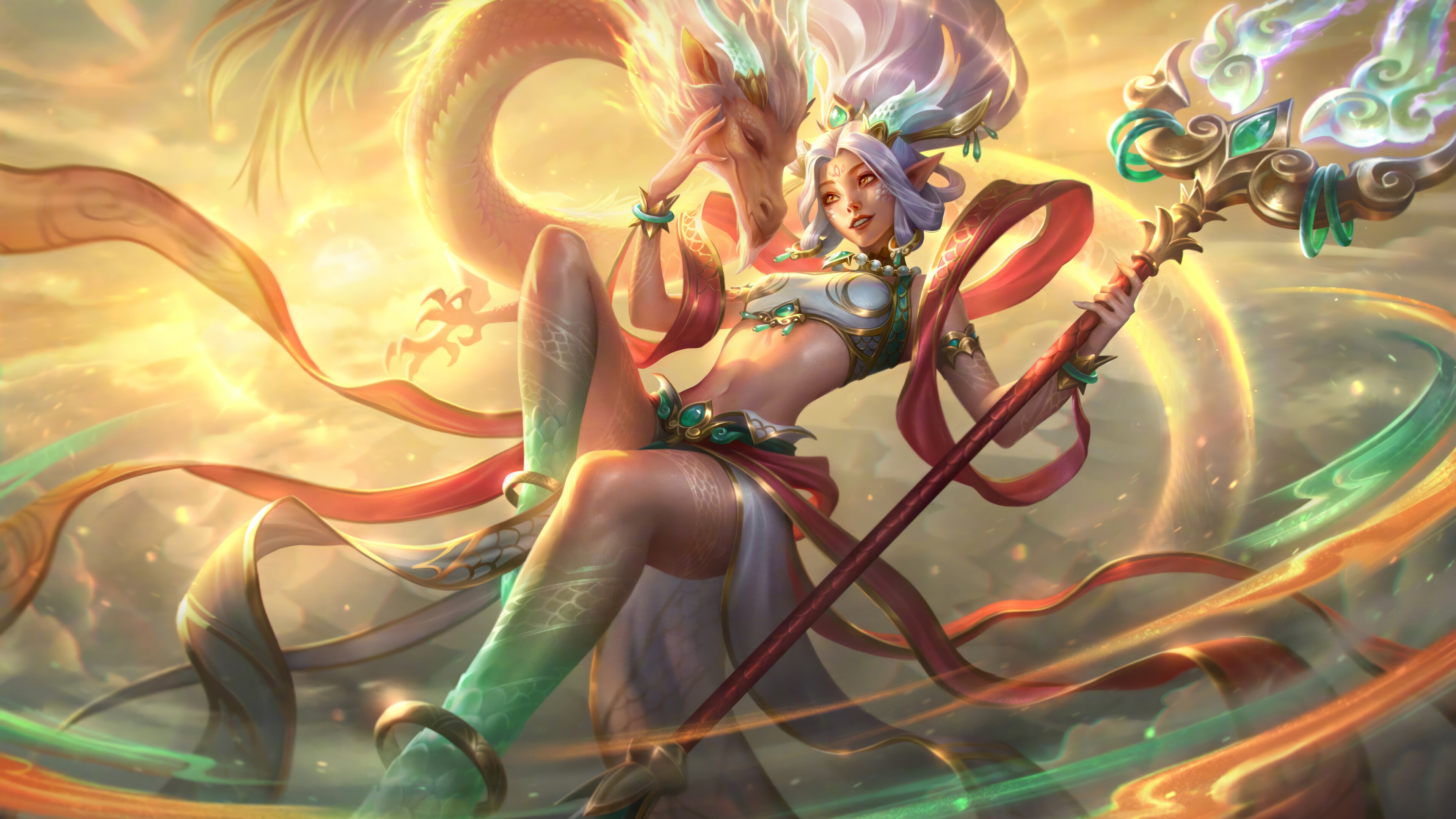 Heavenscale Janna League of Legends Splash Art 4K HD Wallpaper