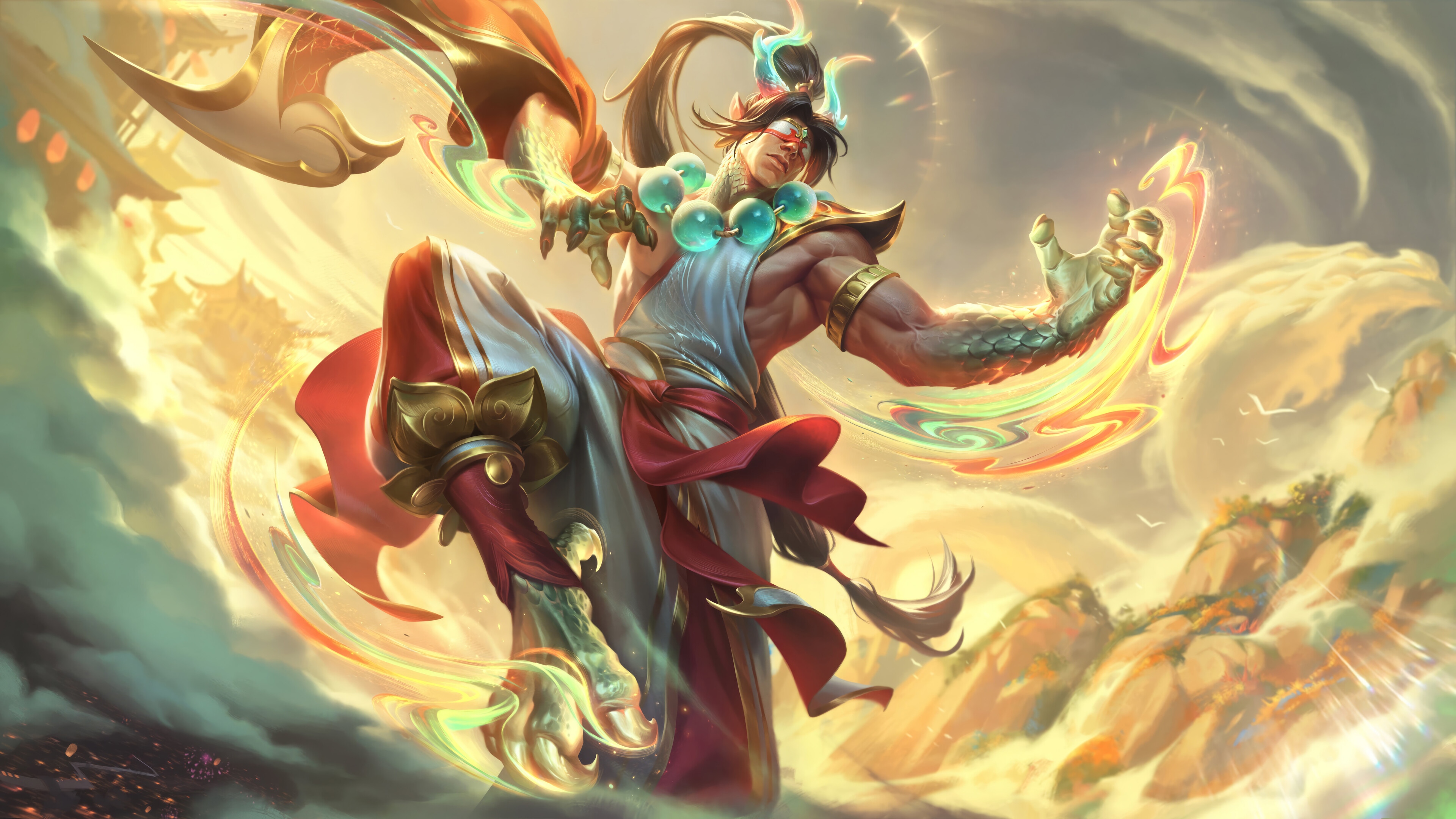 Heavenscale Lee Sin League of Legends Splash Art 4K HD Wallpaper