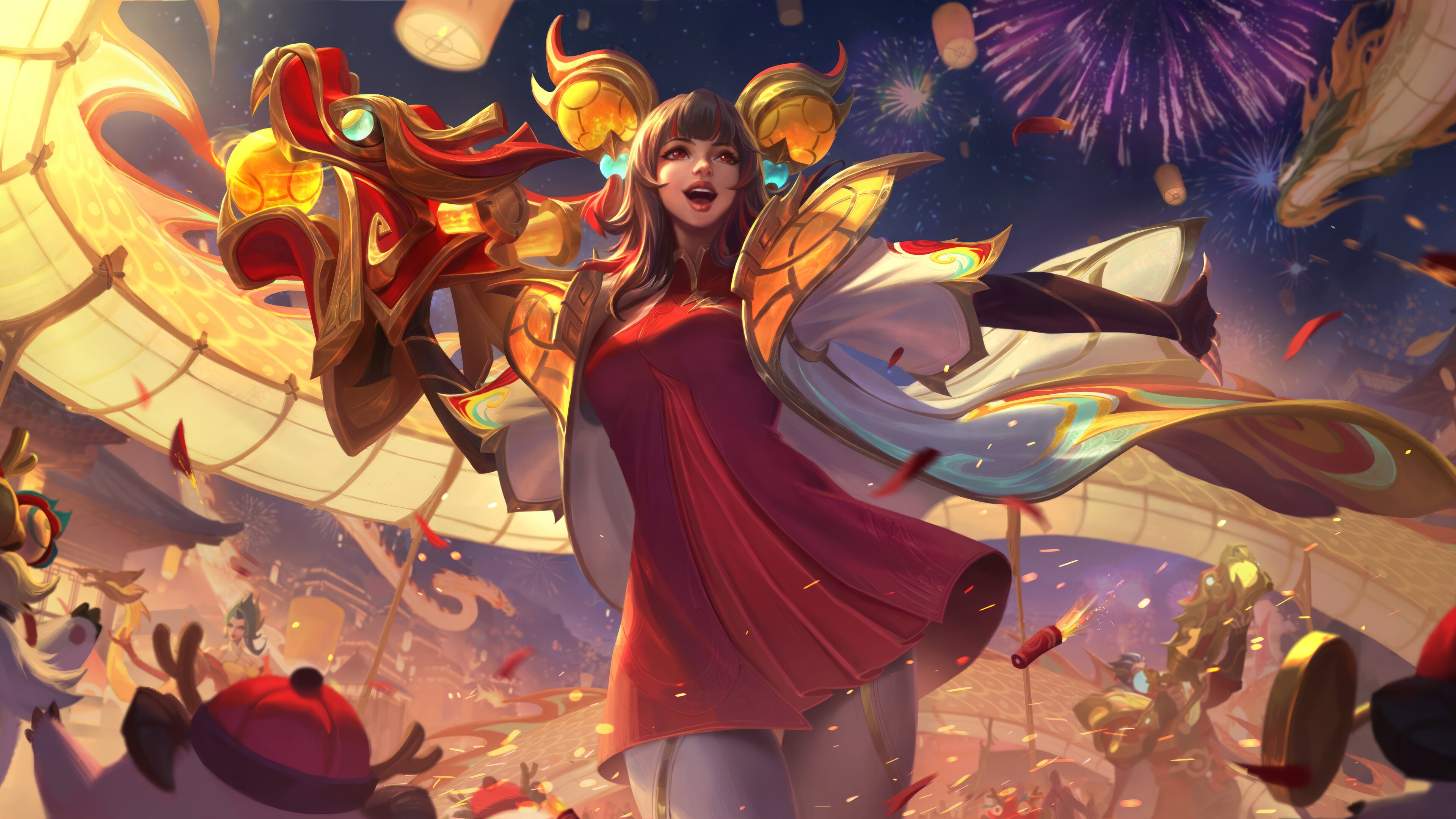 Dragon Lantern Zeri in League of Legends 4K HD Wallpaper