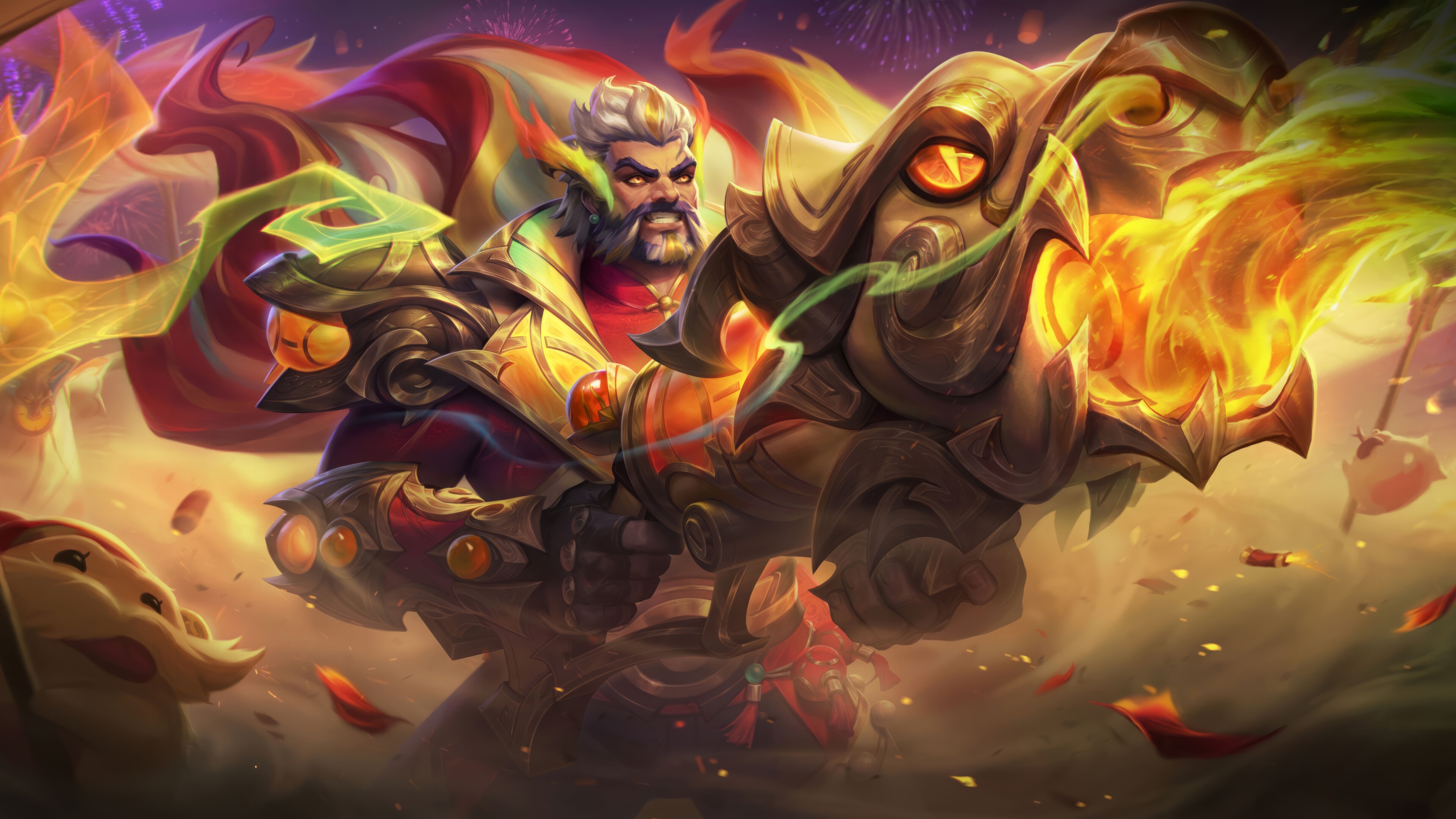 Graves with Dragon Lantern in League of Legends Splash Art 4K HD Wallpaper