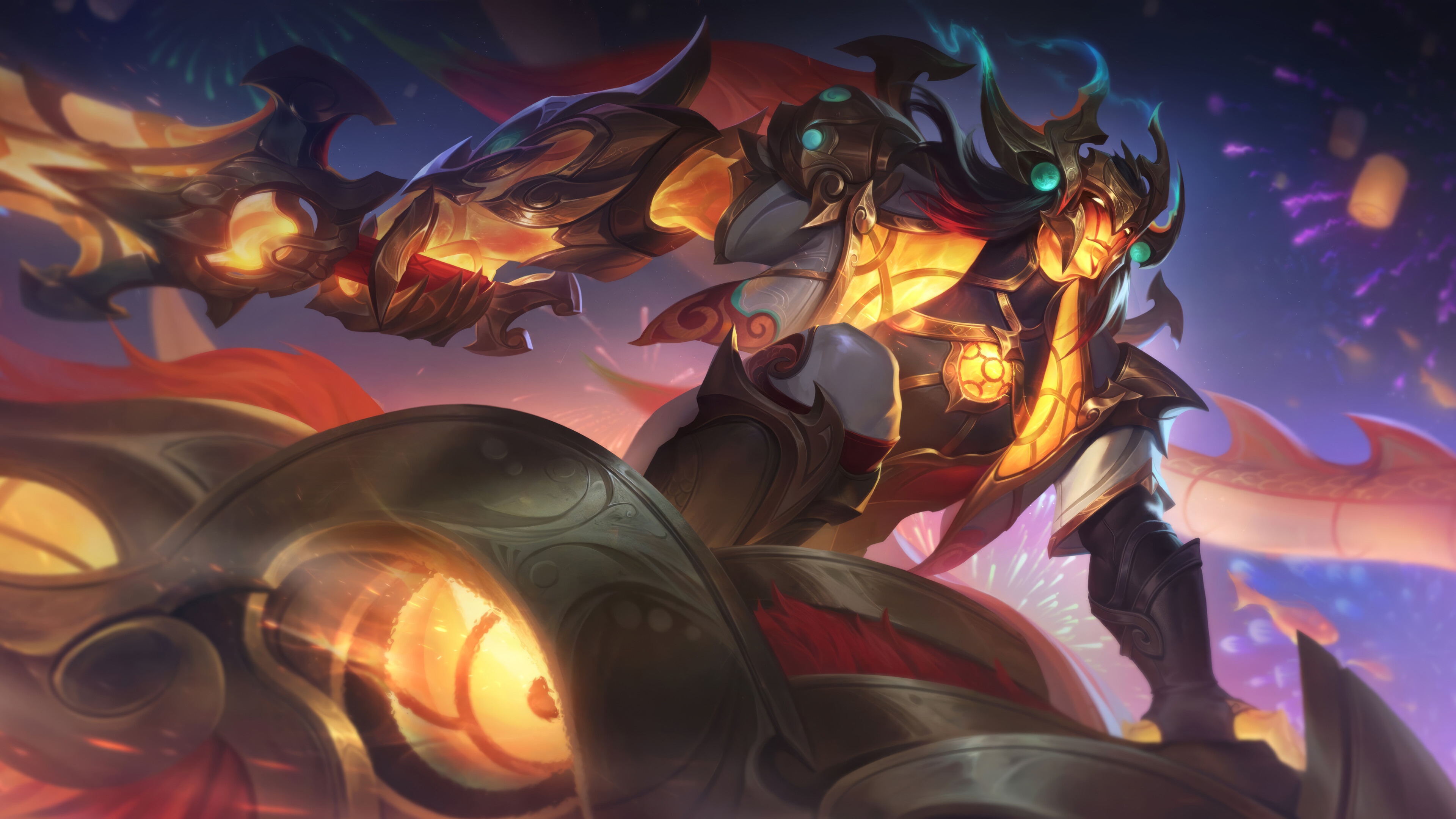 Dragon Lantern Aatrox Splash Art 4K HD Wallpaper