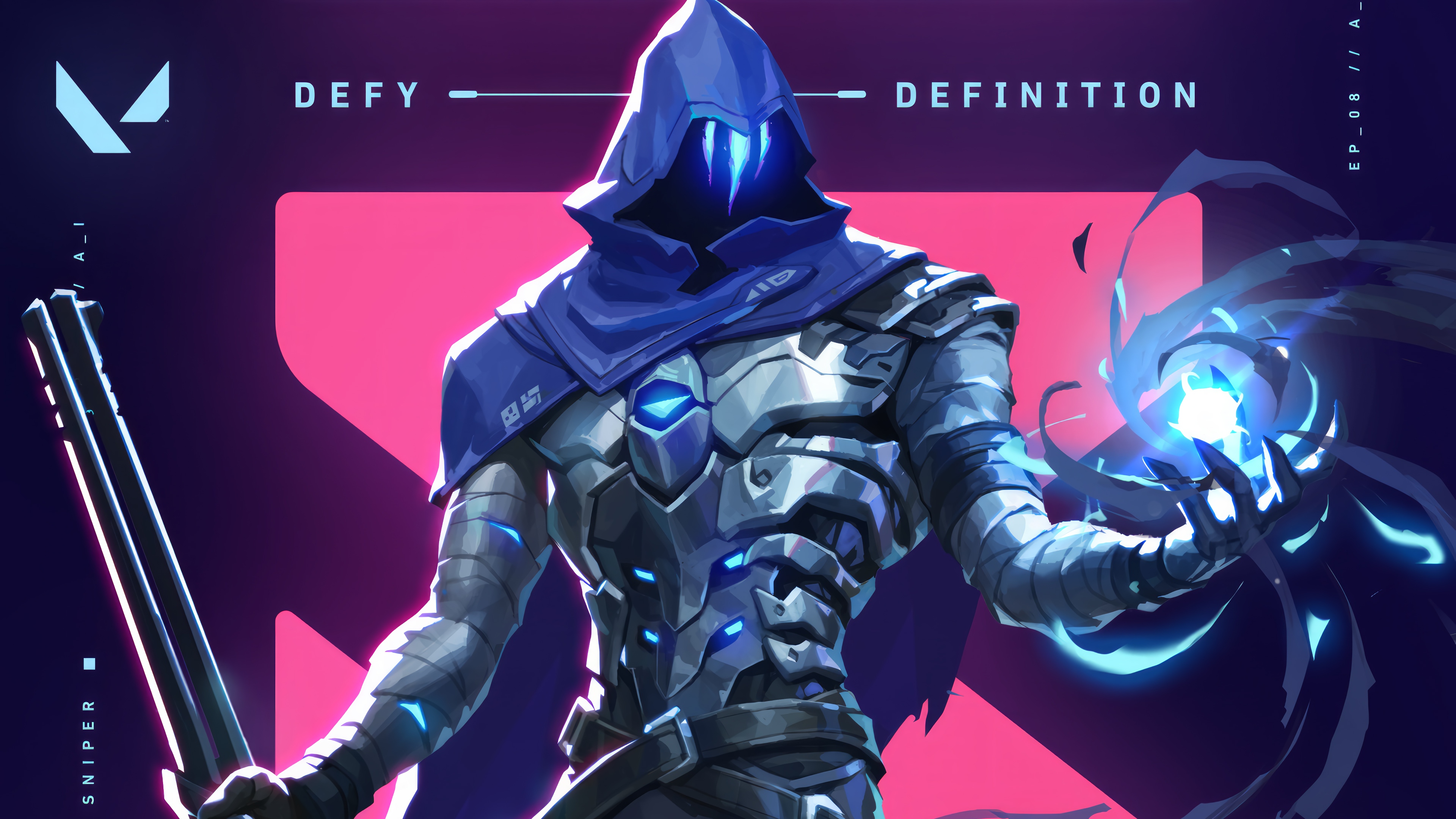 Omen from Valorant holding a glowing orb HD Wallpaper