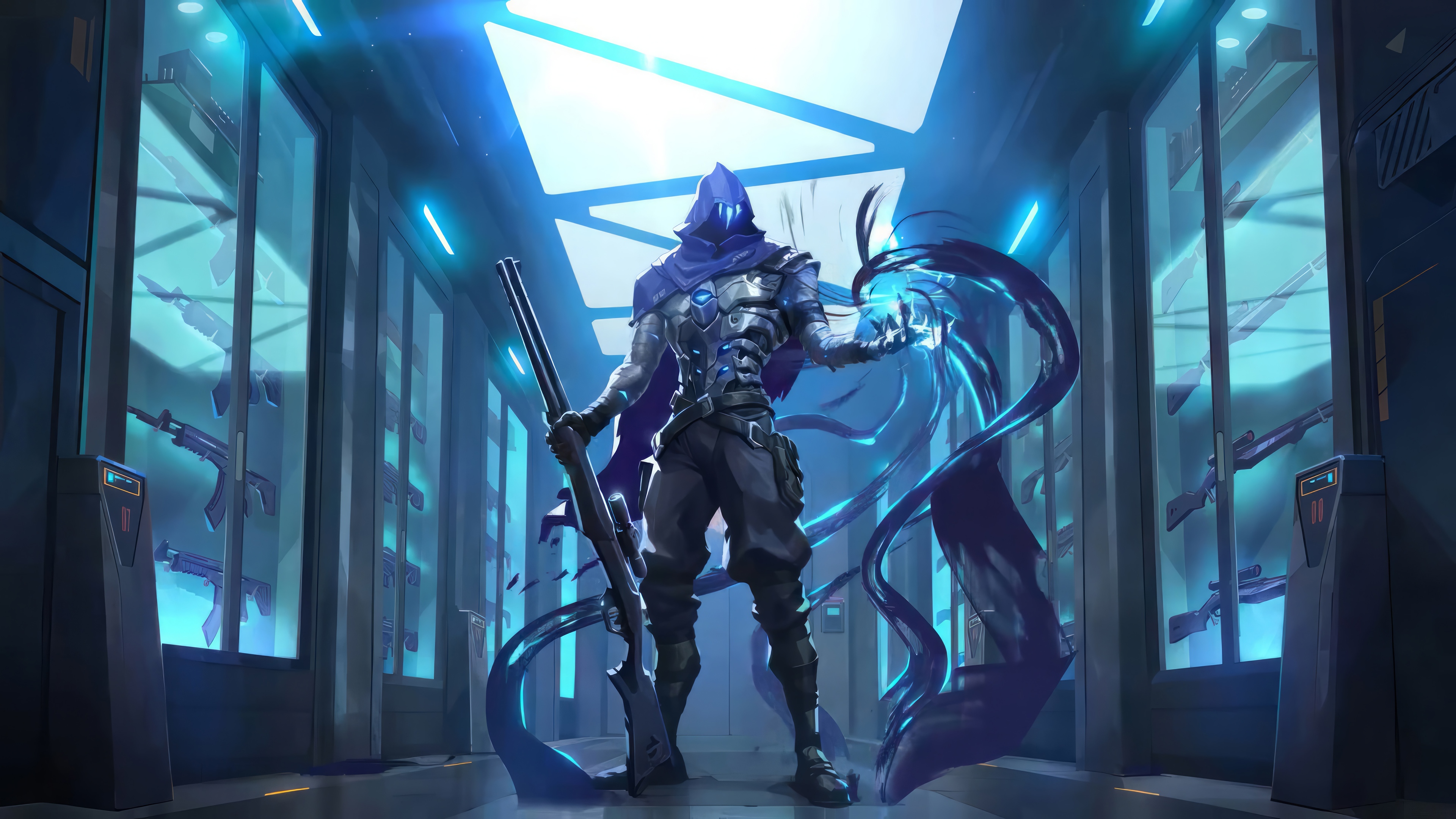 Omen from Valorant holding a shotgun HD Wallpaper