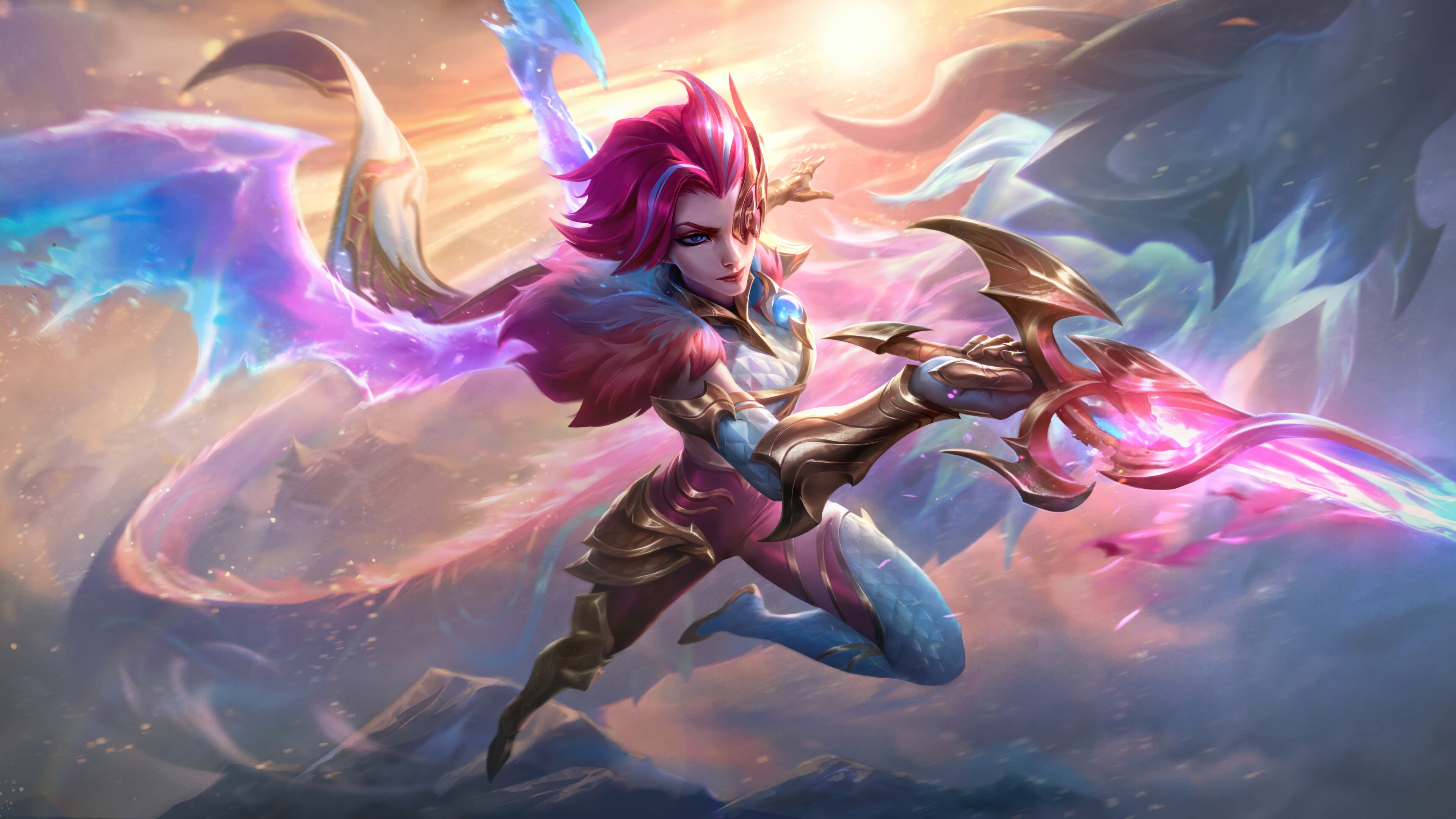 Dragonmancer Fiora Splash Art 4K HD Wallpaper