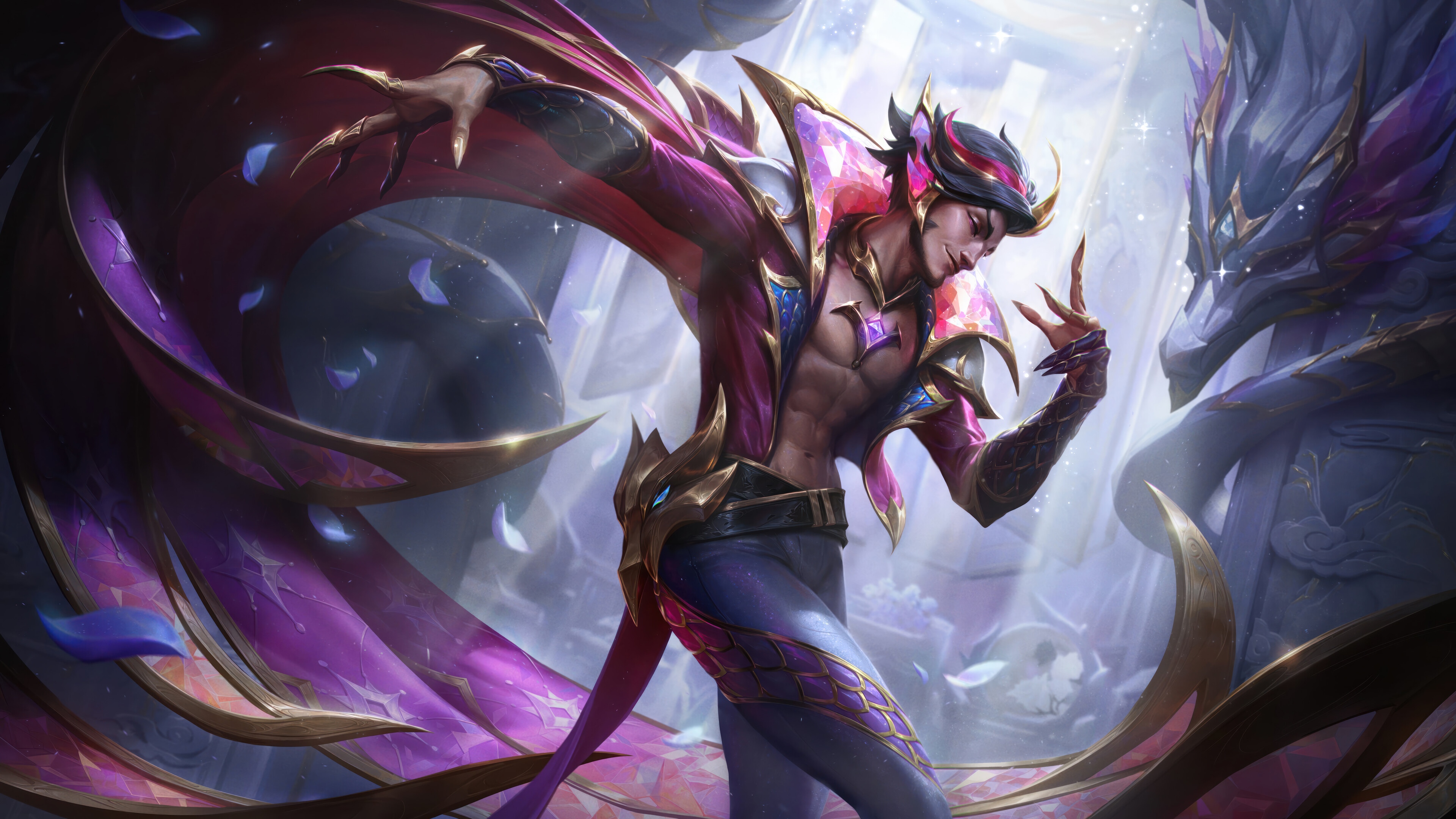 Dragonmancer Rakan Prestige Splash Art 4K HD Wallpaper