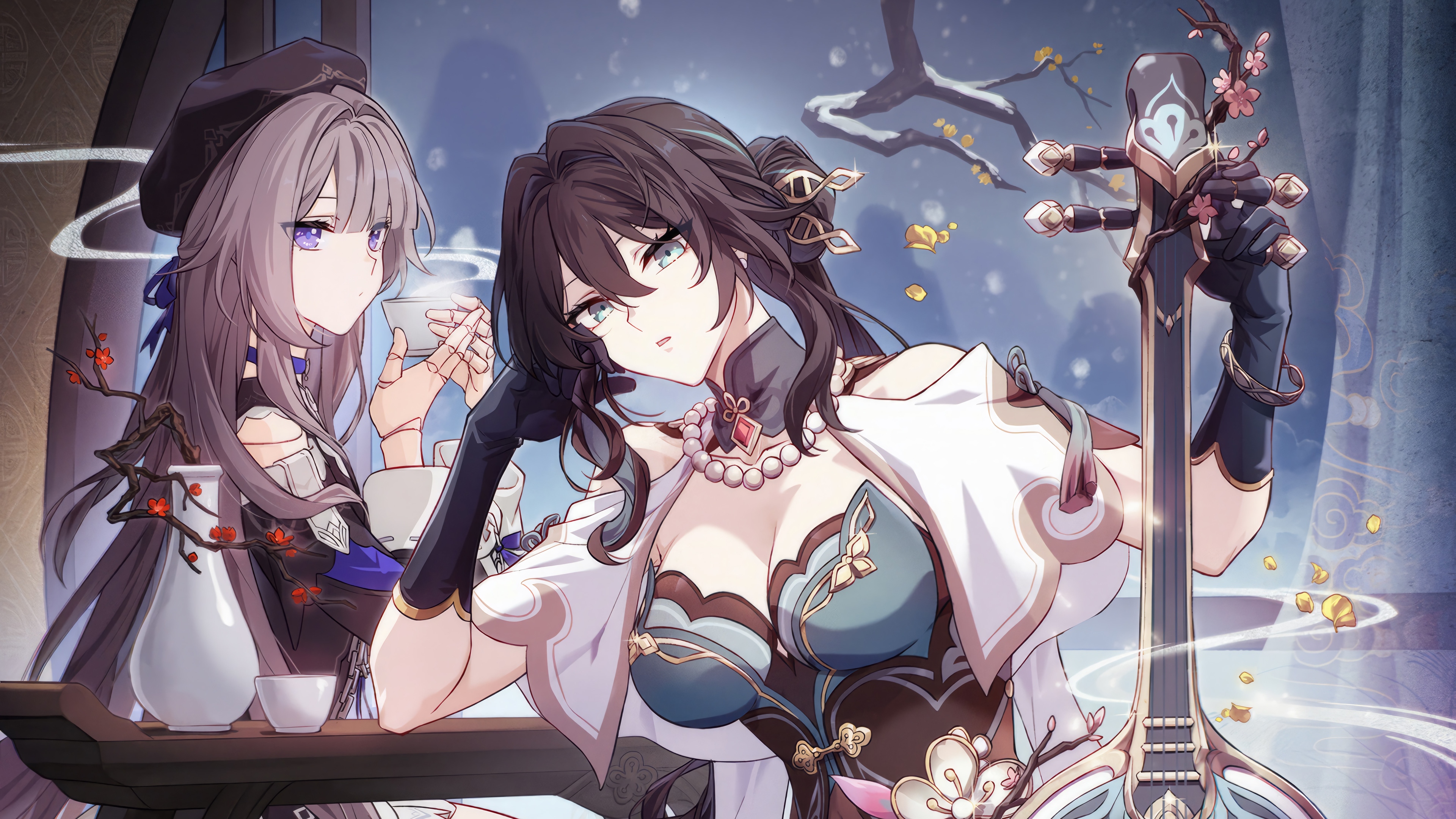 Ruan Mei and companion with a Ruan in 4K HD Wallpaper