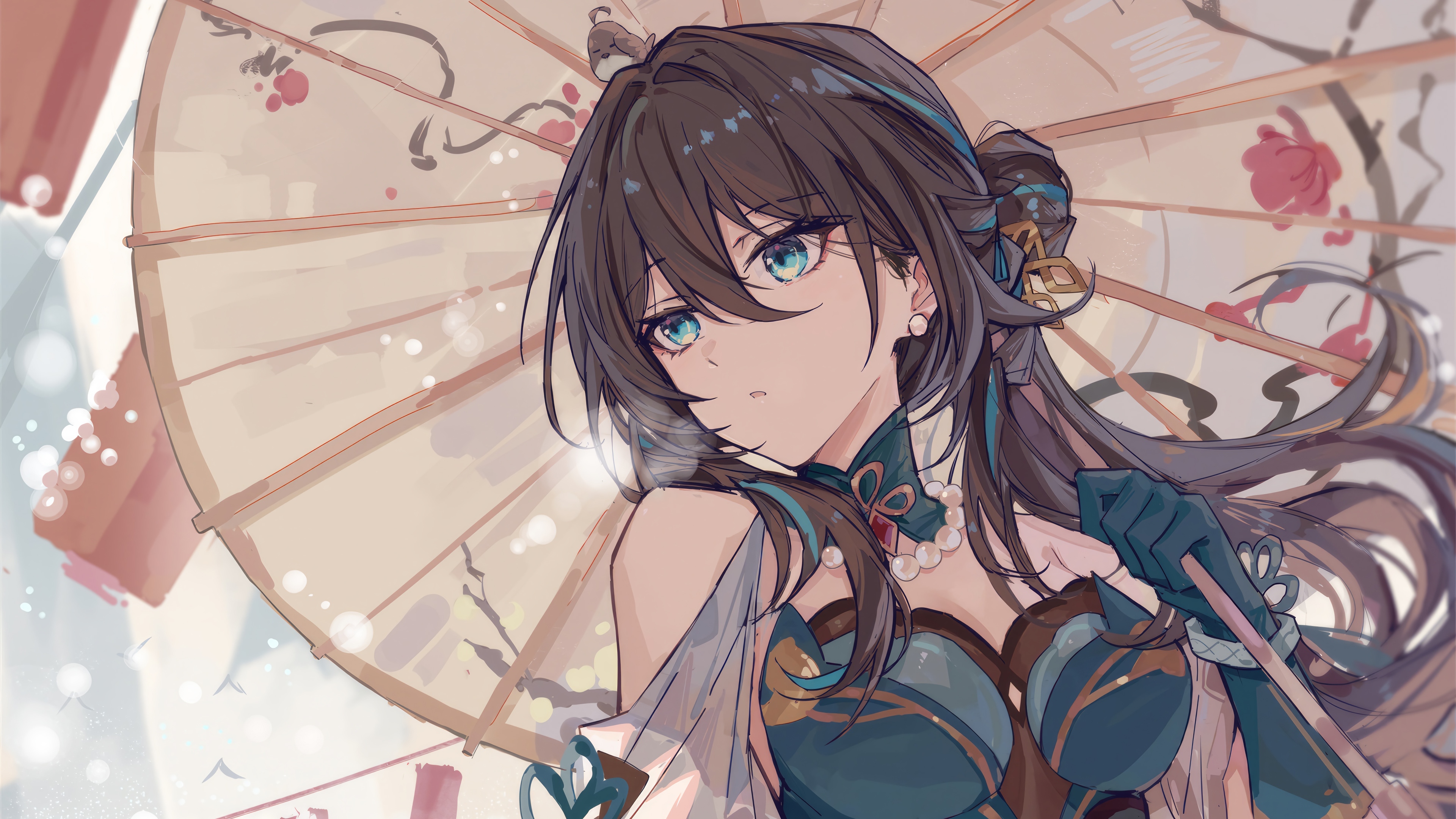 Ruan Mei from Honkai: Star Rail holding an umbrella HD Wallpaper