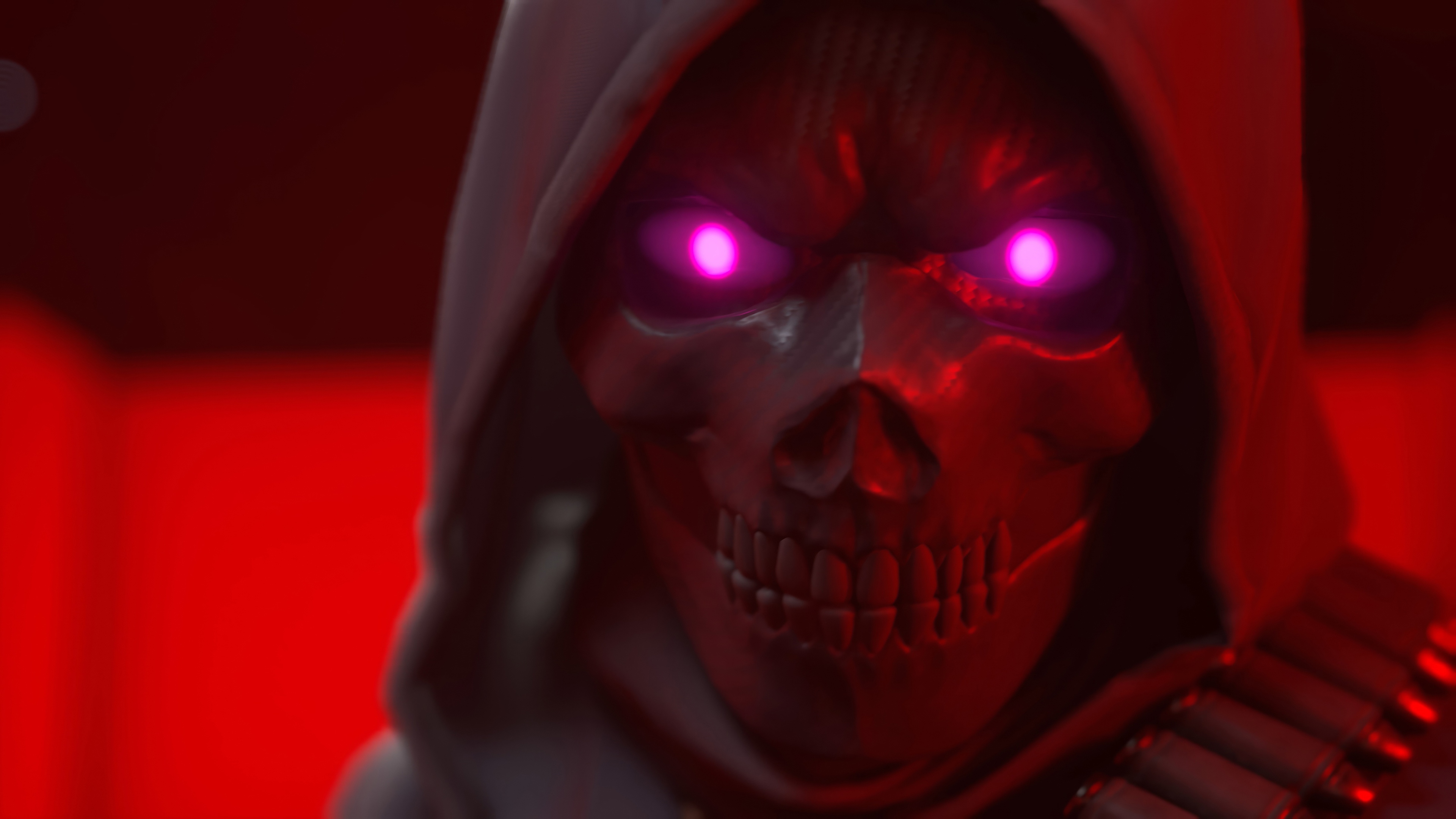 The Finals Skull with Pink Eyes and Bullet Belt 4K HD Wallpaper