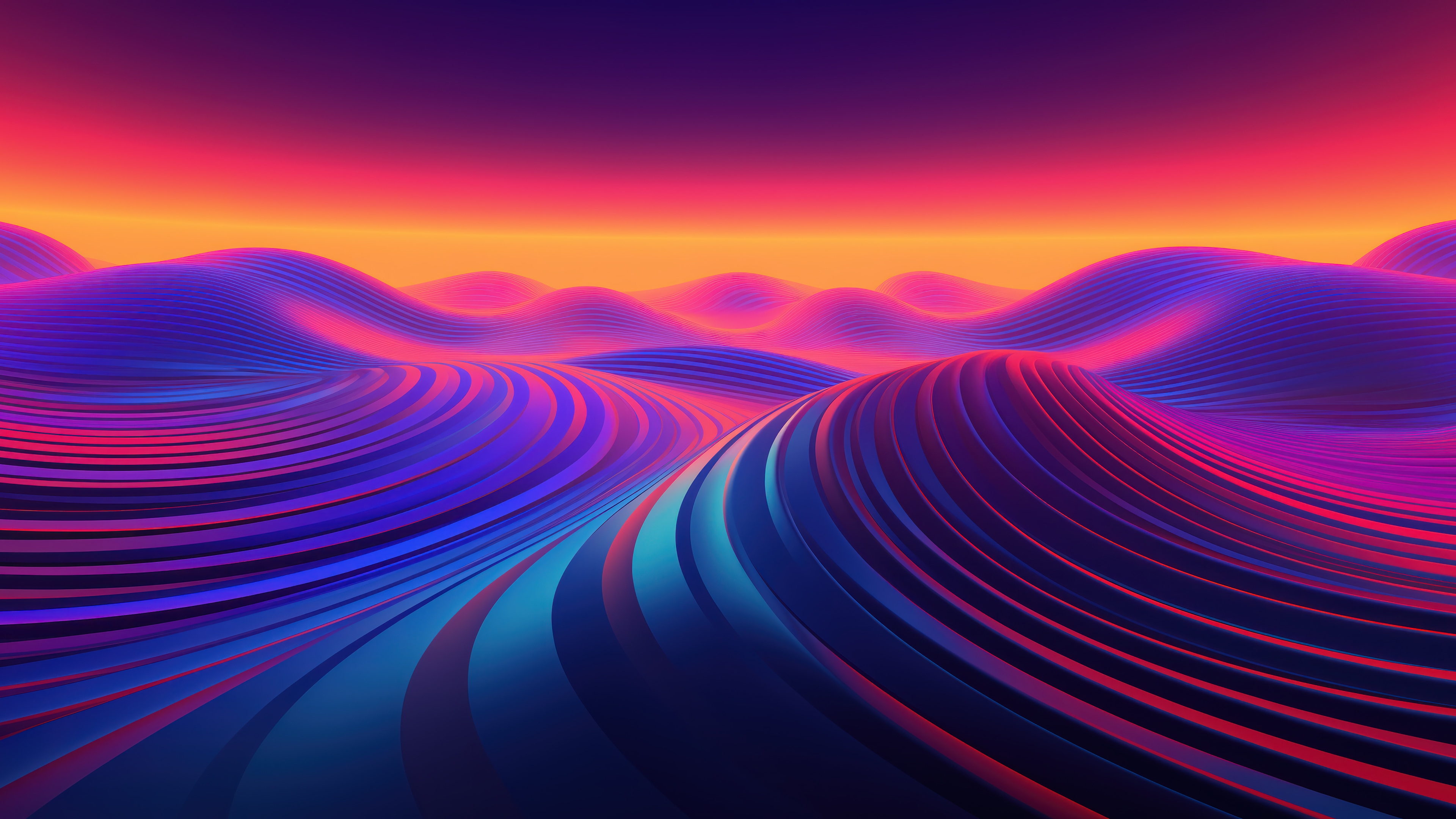 Colorful Abstract Dune Landscape 4K HD Wallpaper