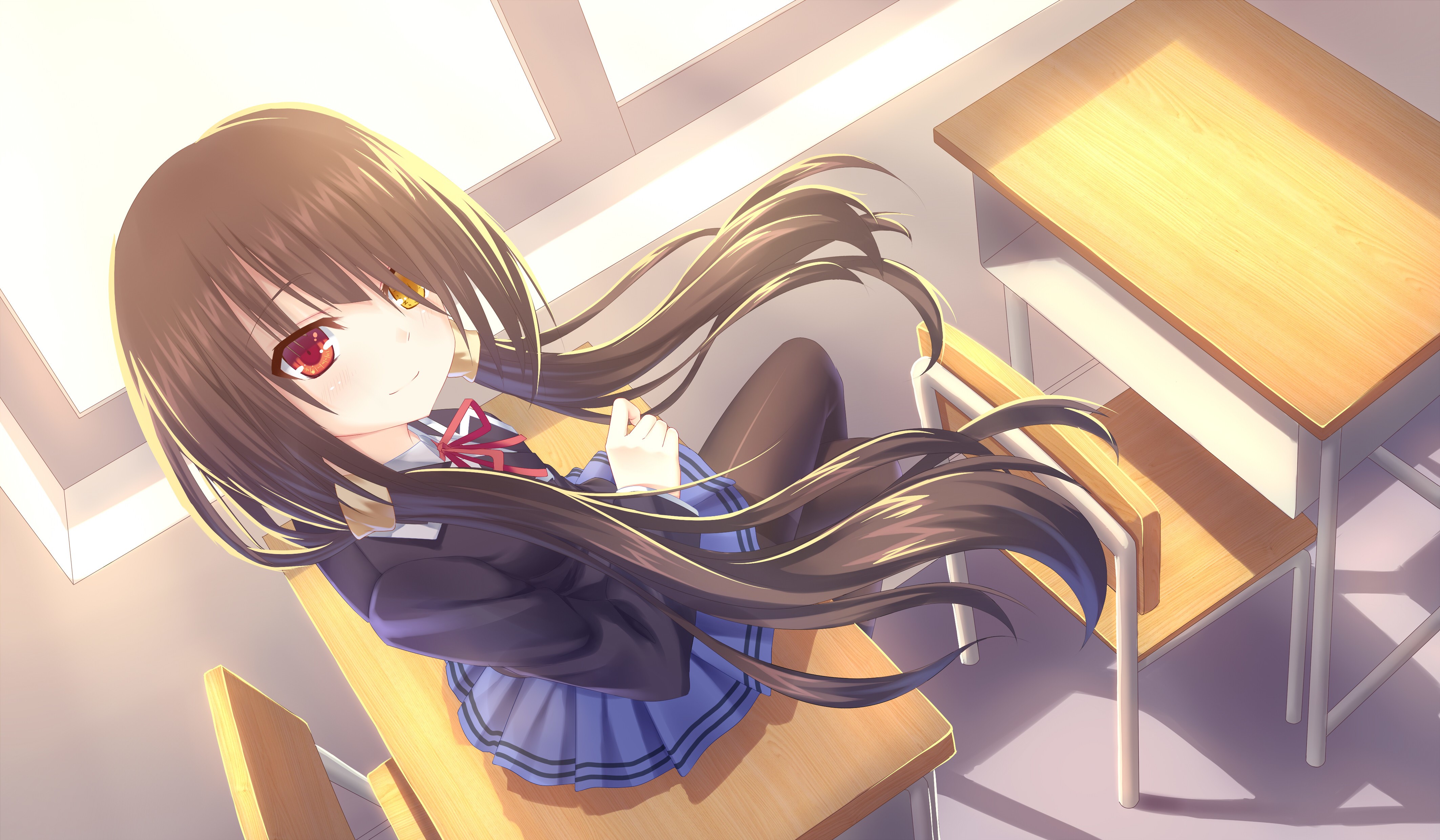 Kurumi Tokisaki from Date A Live in school uniform HD Wallpaper