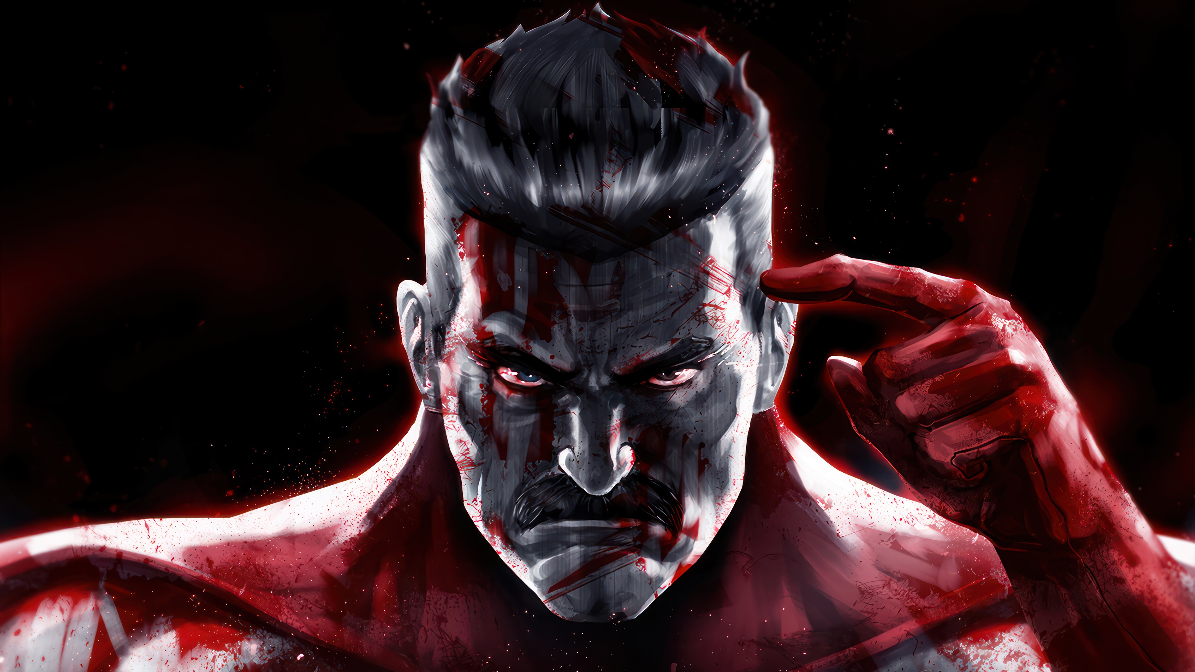 Omni-Man covered in blood, Invincible 4K HD Wallpaper