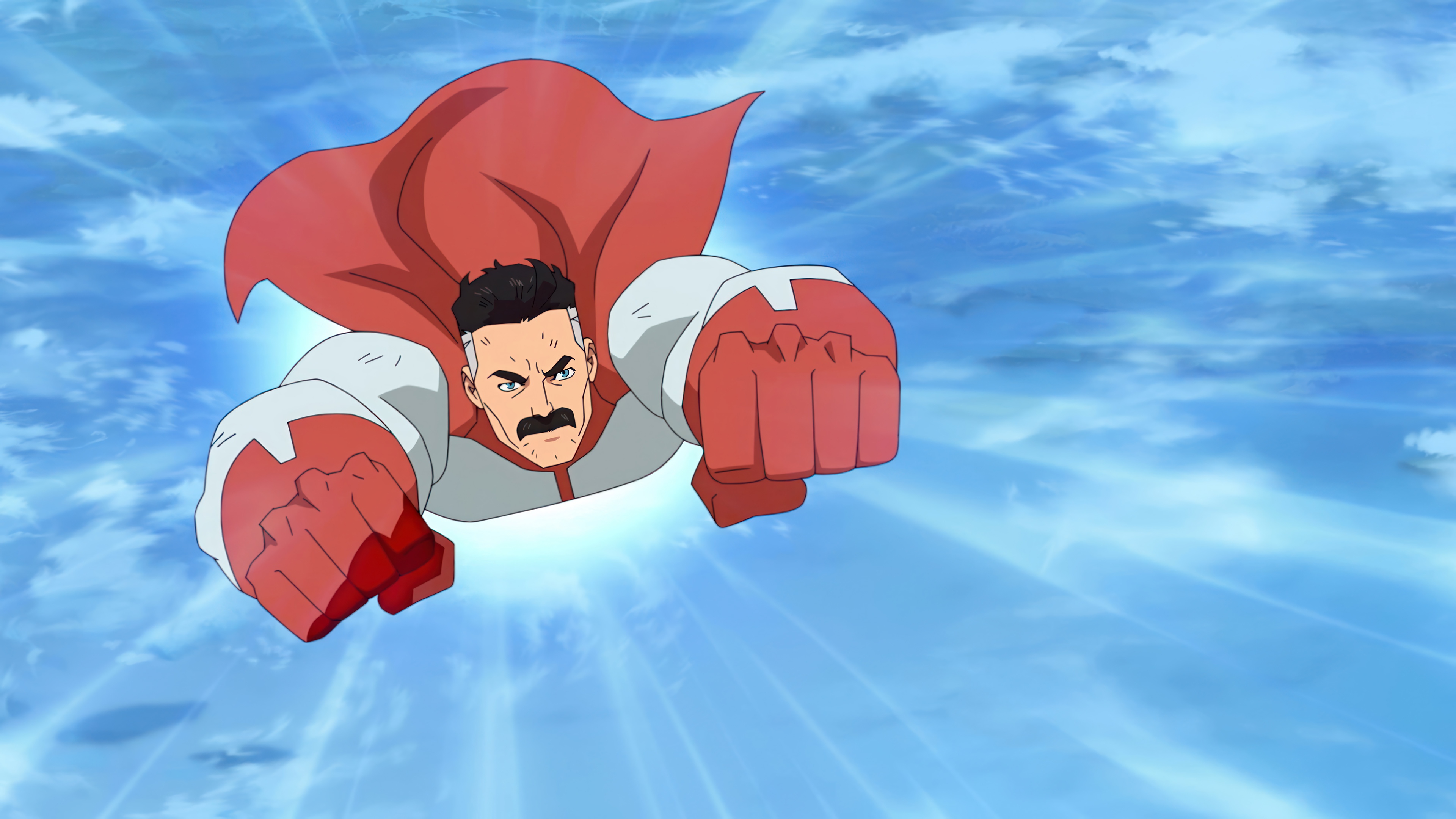 Omni-Man Flying in Invincible 4K HD Wallpaper
