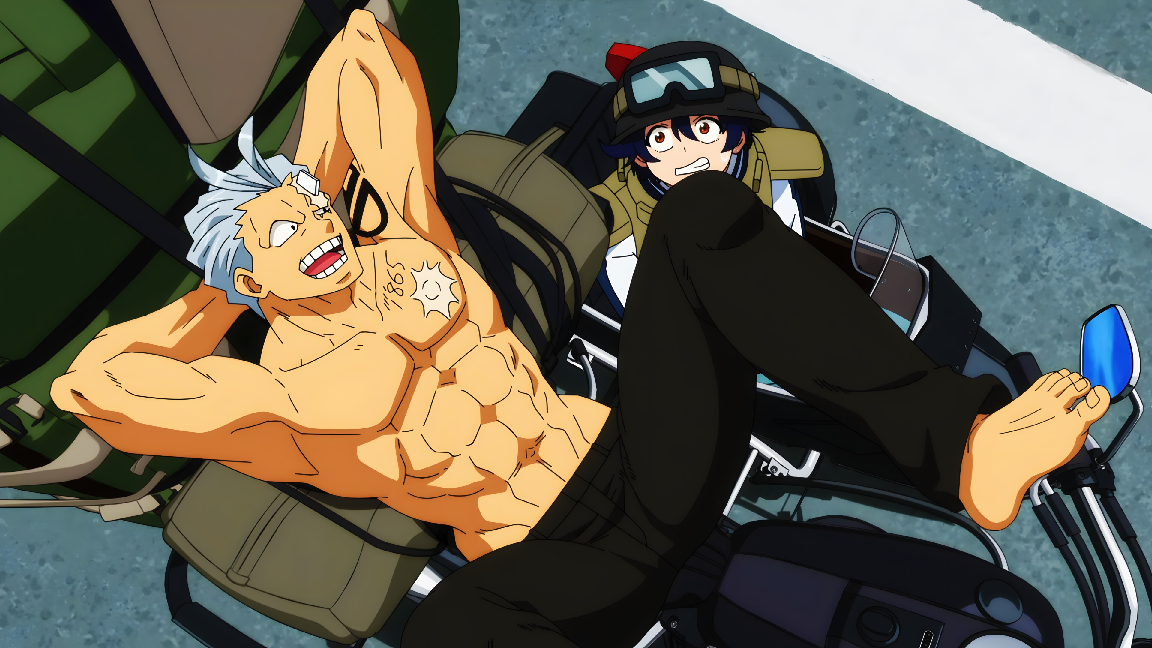 Undead Unluck Andy and Fuuko on a Motorcycle HD Wallpaper