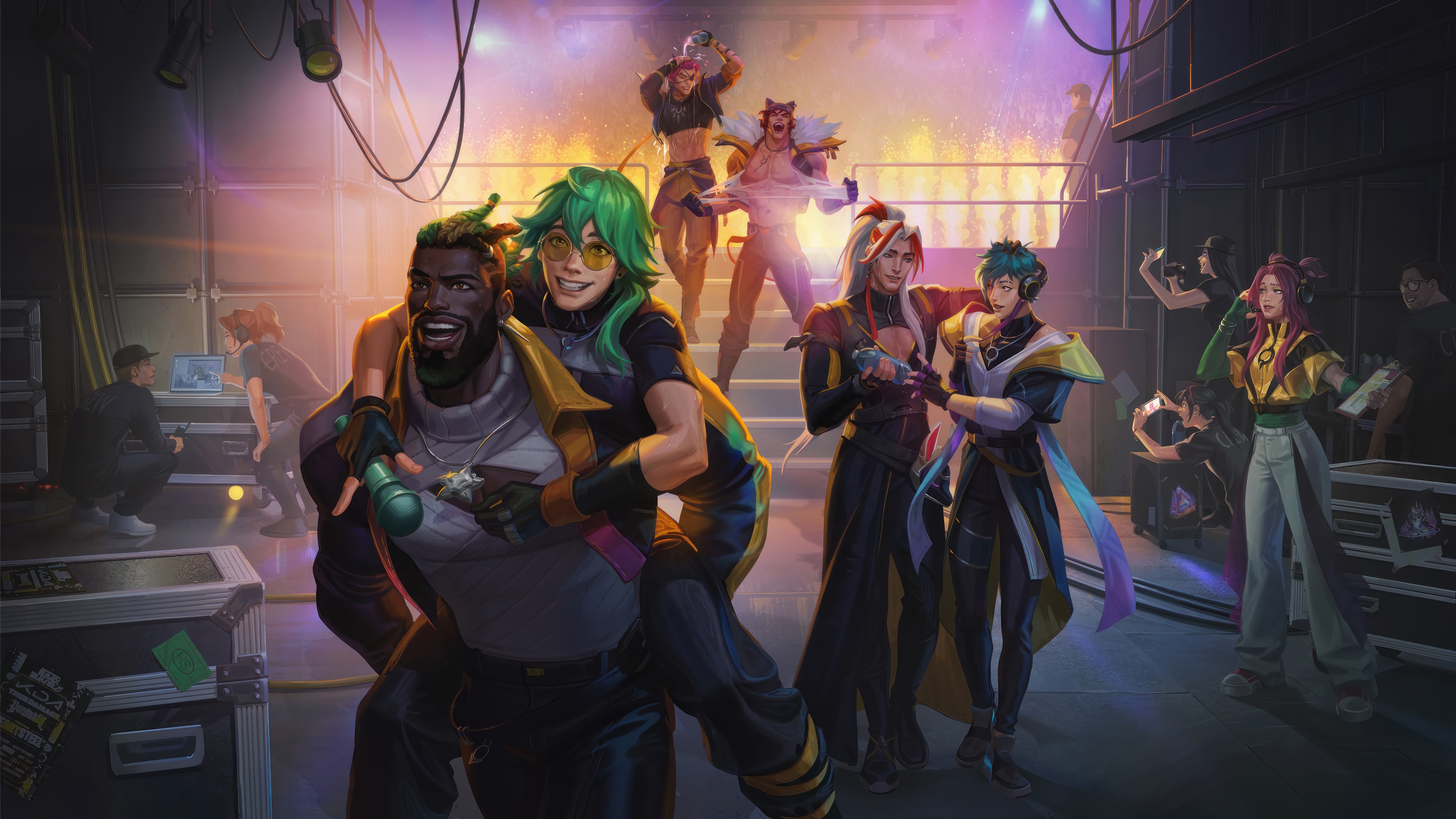 Heartsteel League of Legends characters on stage HD Wallpaper
