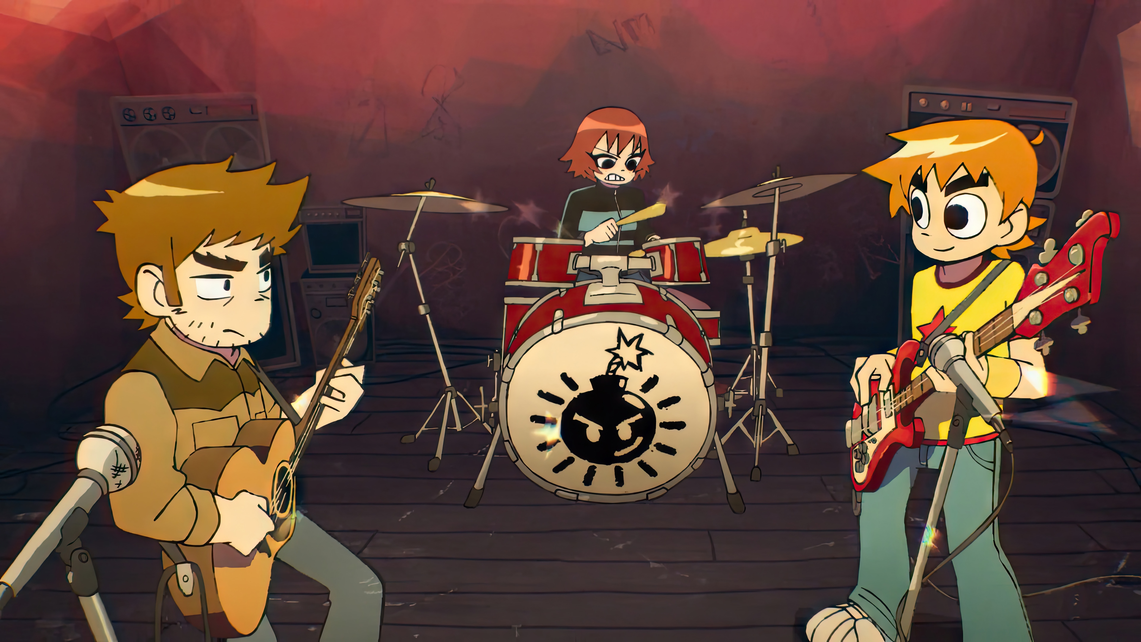 Scott Pilgrim Takes Off: Band Playing Music HD Wallpaper