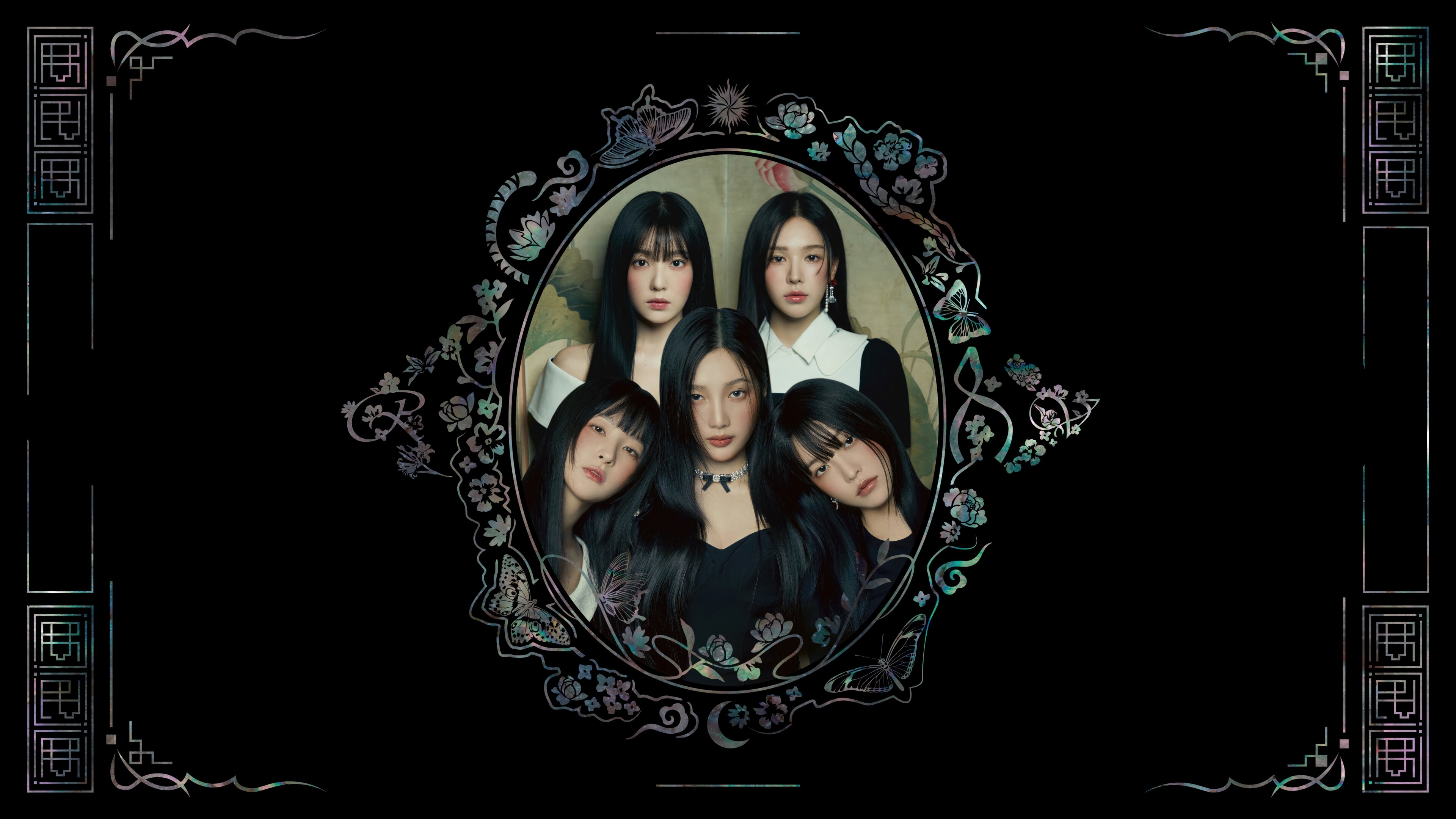 Red Velvet members in a decorative frame HD Wallpaper