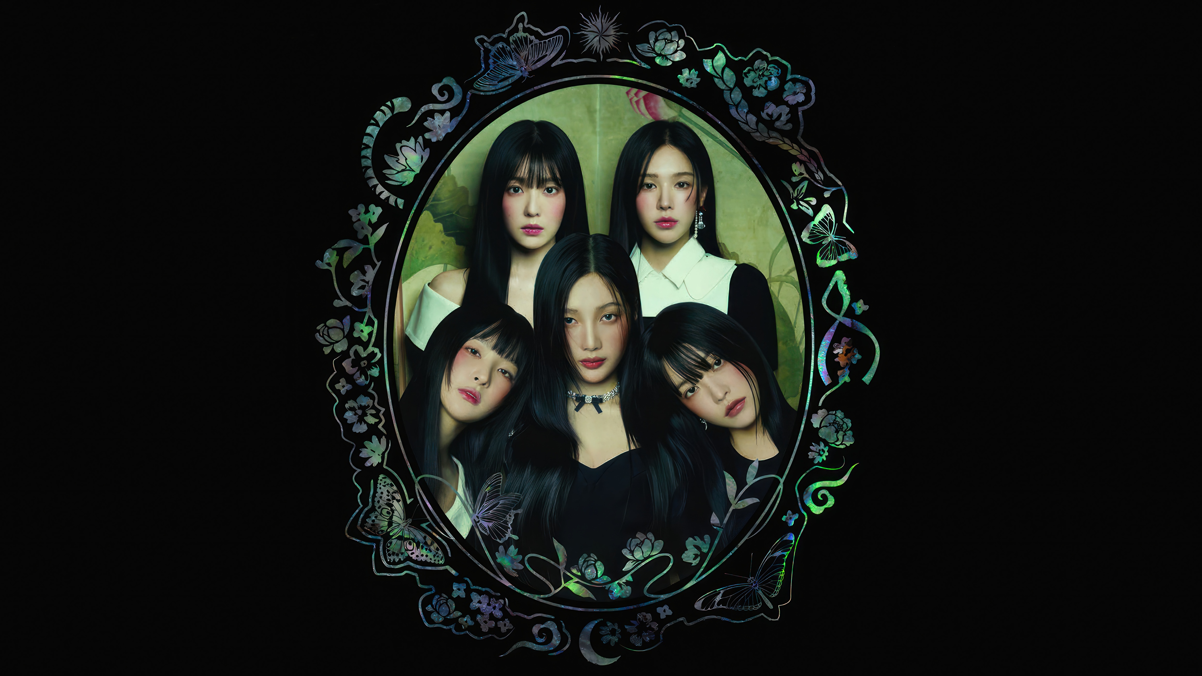 Red Velvet members in a decorative frame HD Wallpaper