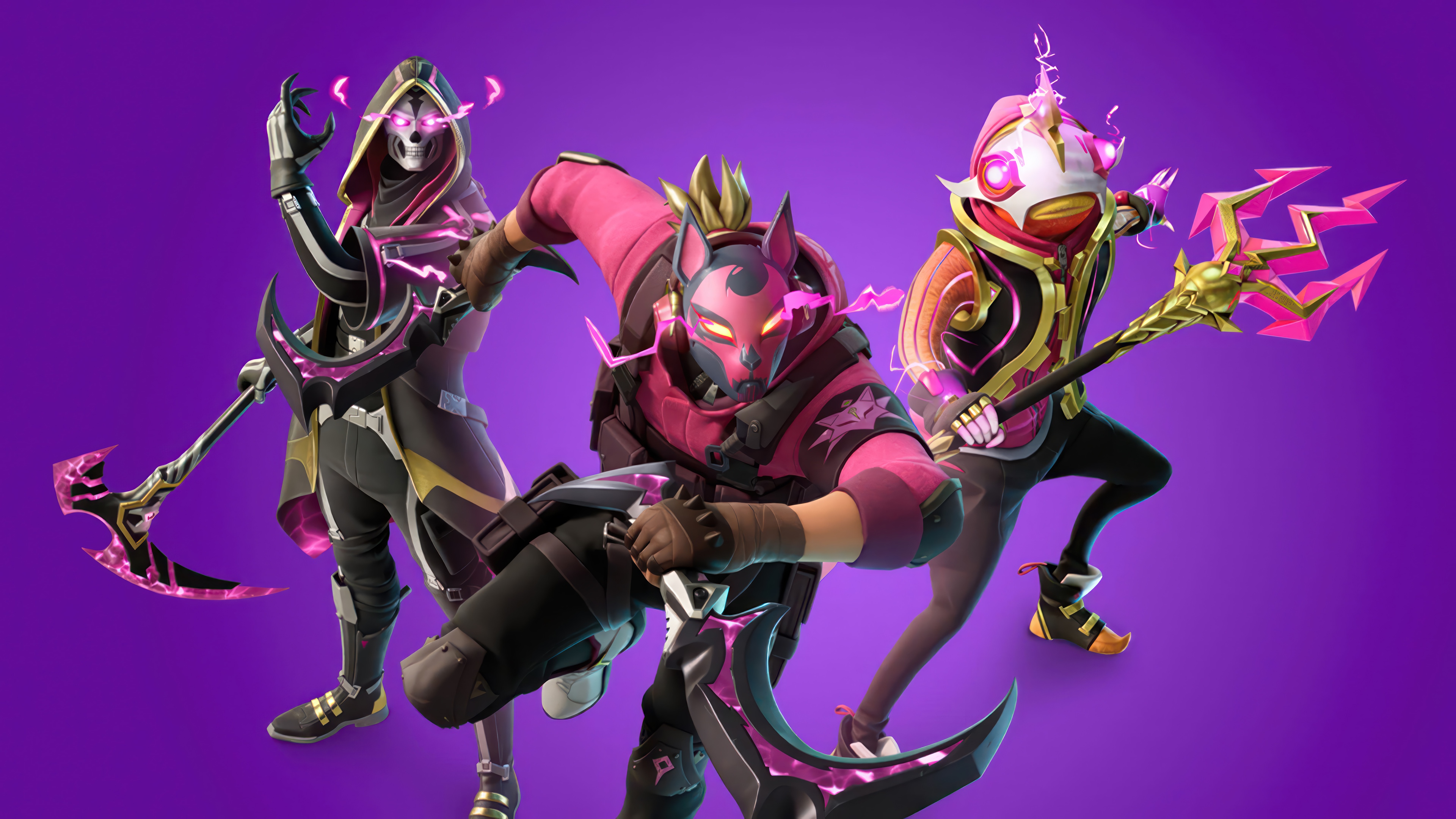 Fortnite Skulldrifter and other characters in 4K HD Wallpaper