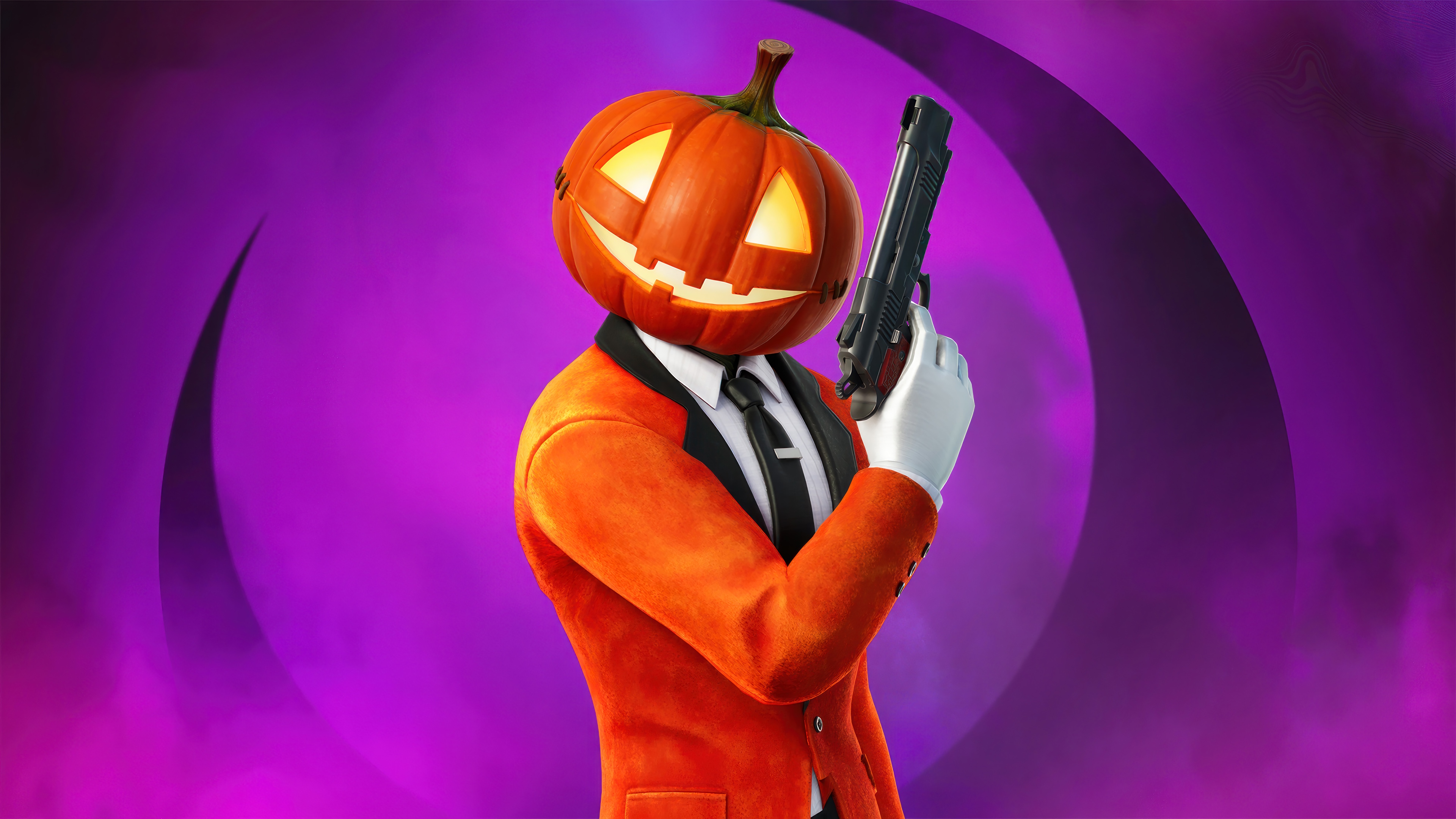 Fortnite Pumpkin Man Holding a Gun HD Wallpaper