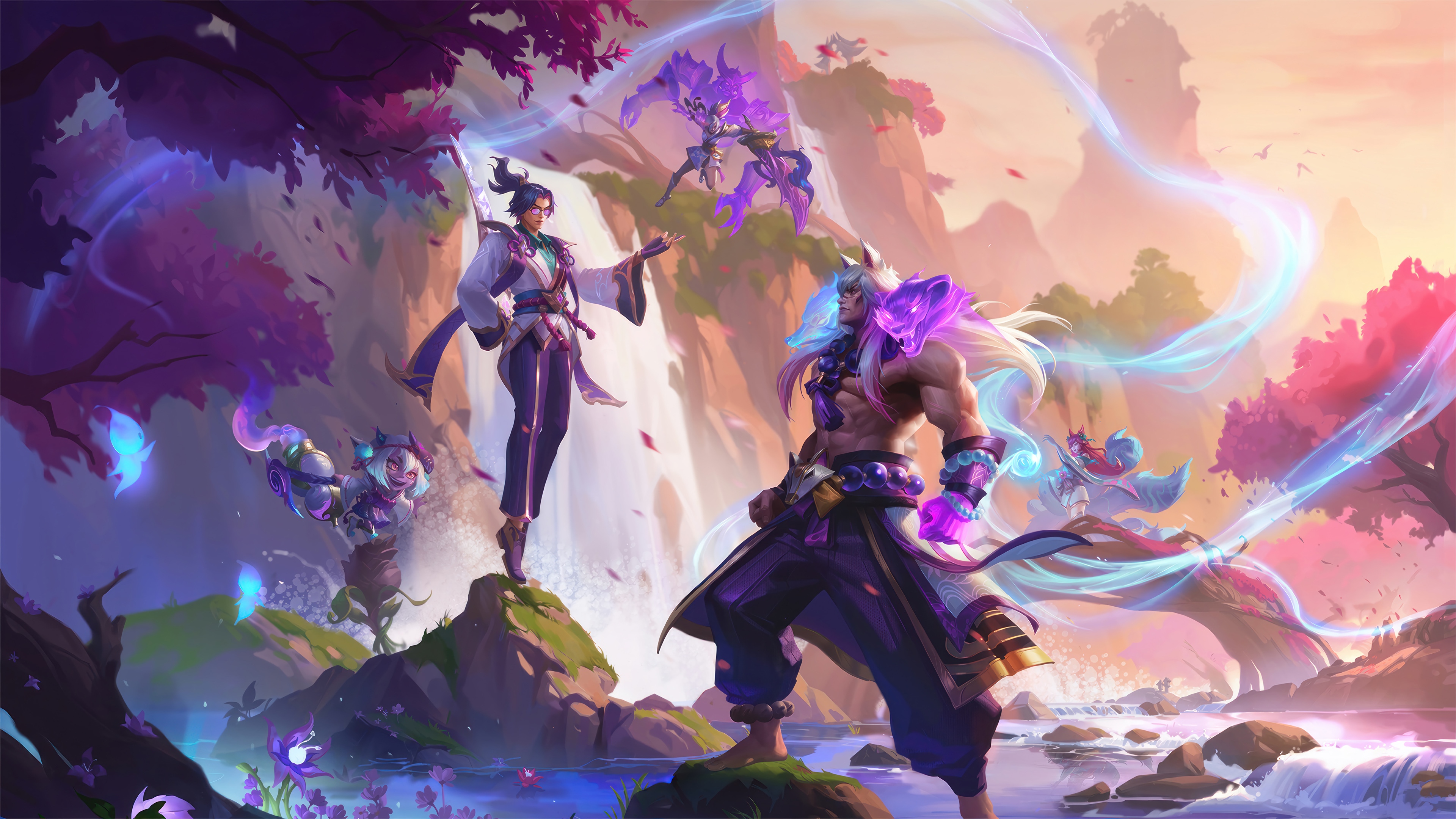 Spirit Blossom League of Legends characters in a landscape HD Wallpaper