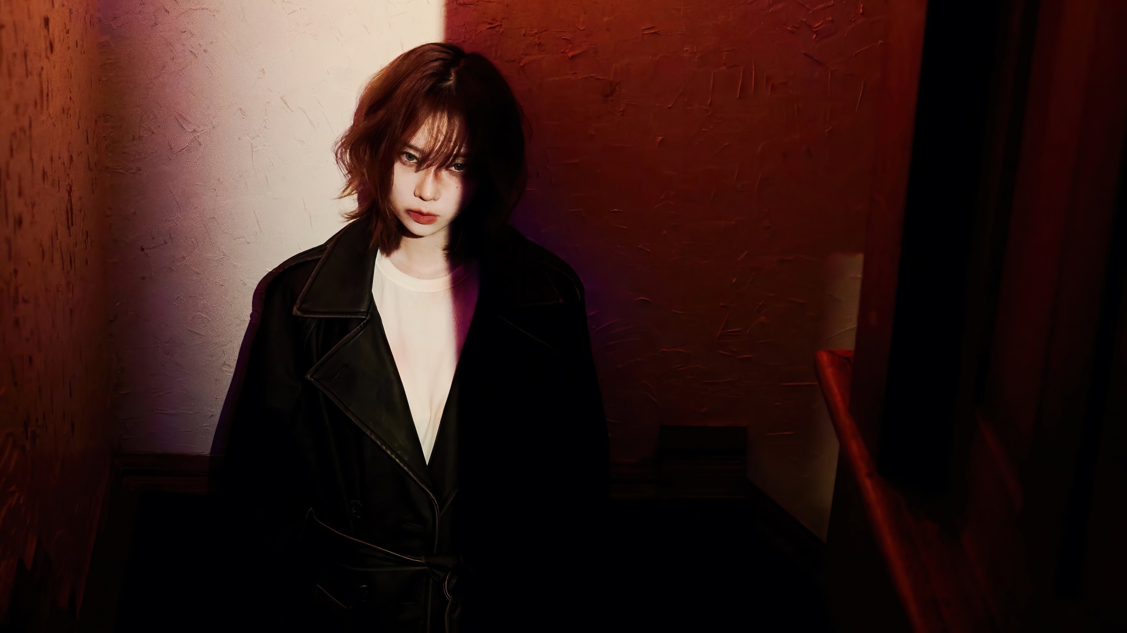 Winter from Aespa in a black coat HD Wallpaper