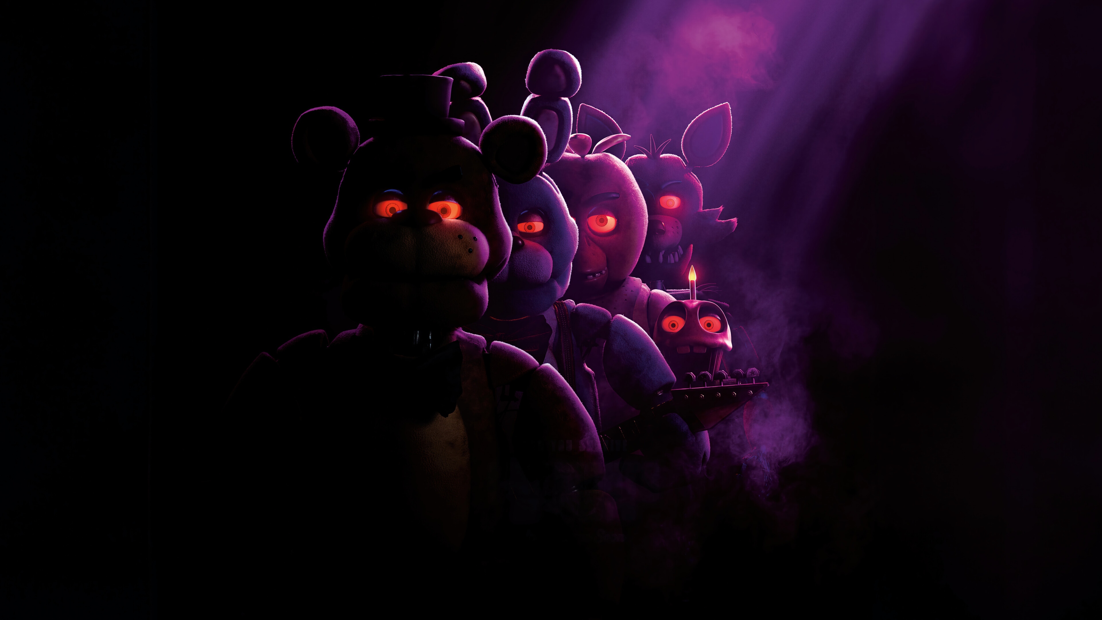 Five Nights at Freddy's characters in dark lighting 4K HD Wallpaper