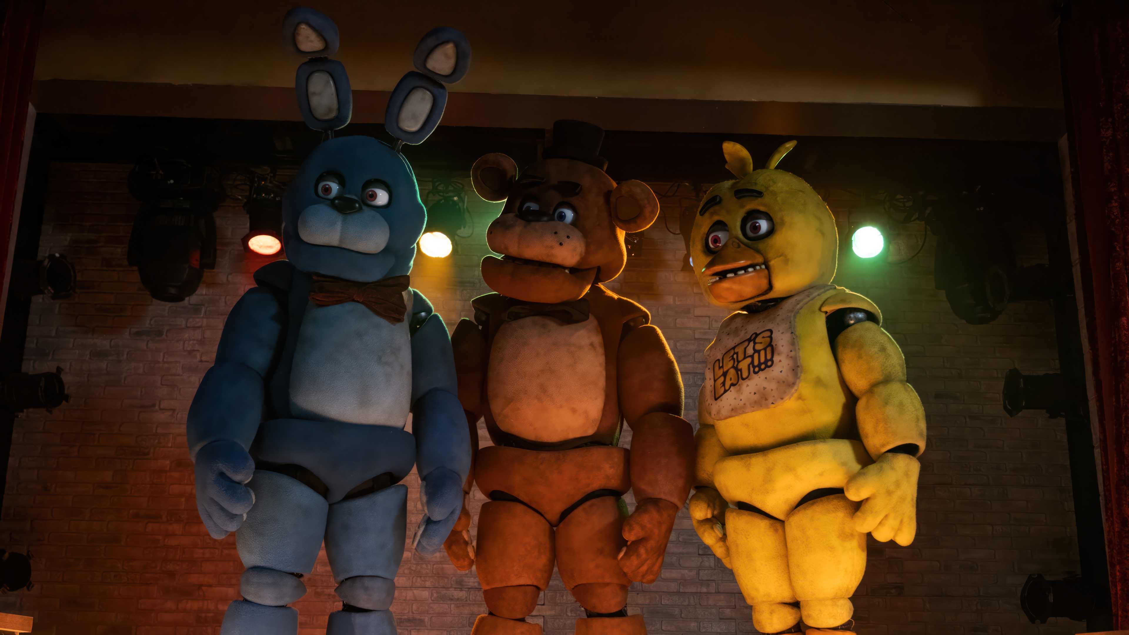 Freddy Fazbear, Bonnie, and Chica from Five Nights at Freddy's 4K HD Wallpaper
