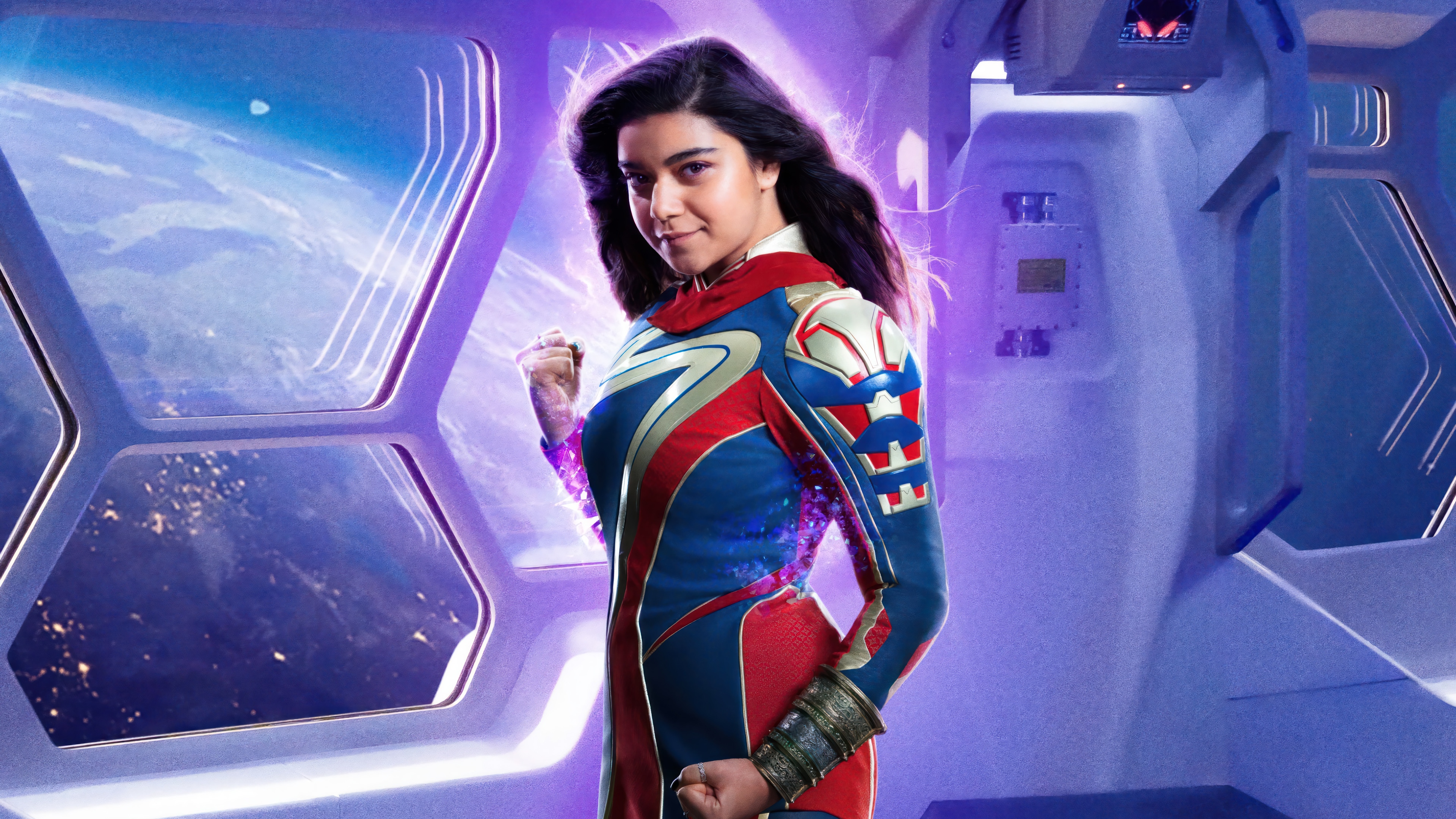 Kamala Khan in Ms. Marvel Costume HD Wallpaper