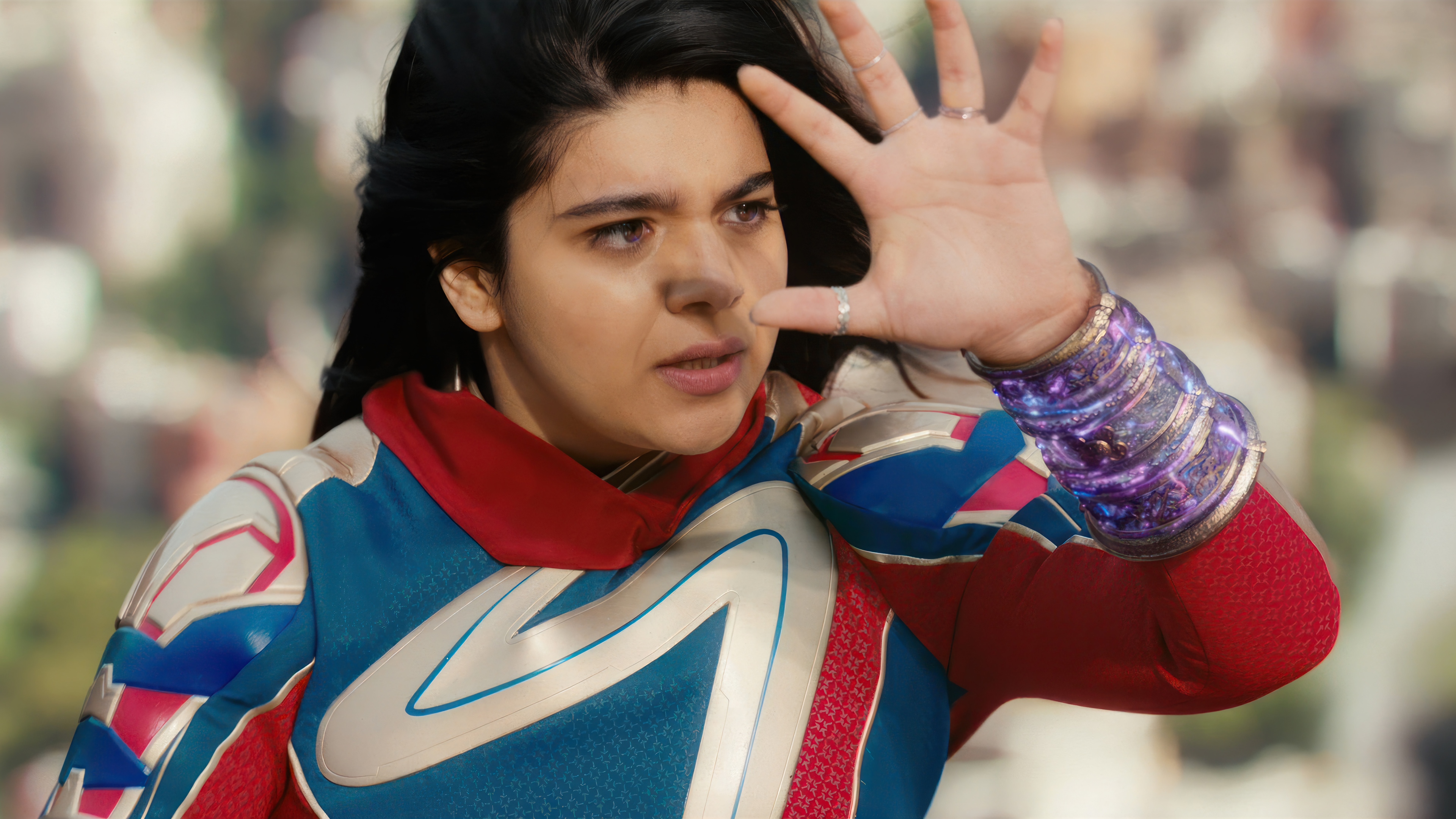 Kamala Khan in Ms. Marvel costume 4K HD Wallpaper