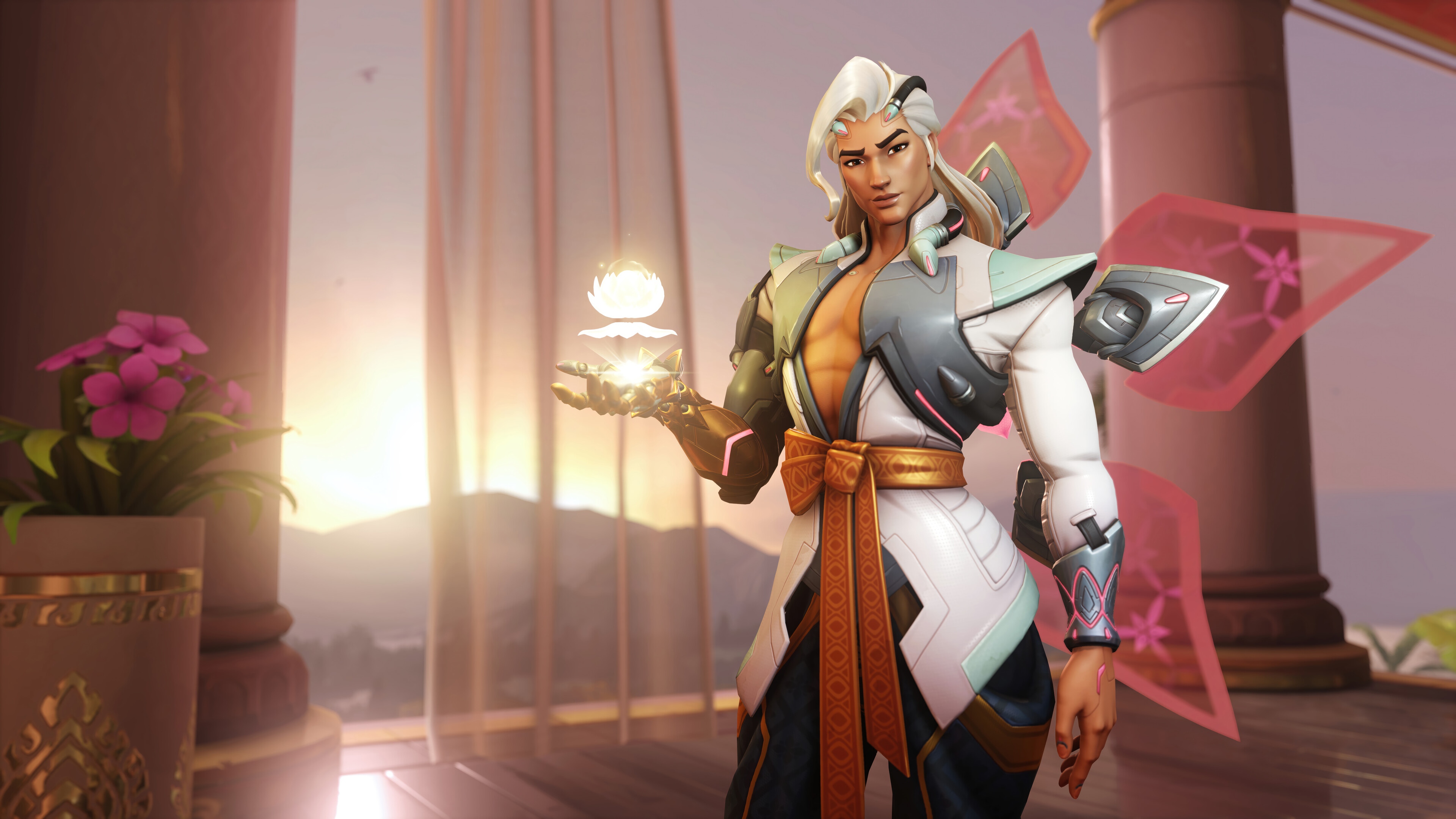 Lifeweaver from Overwatch 2 holding a lotus flower HD Wallpaper