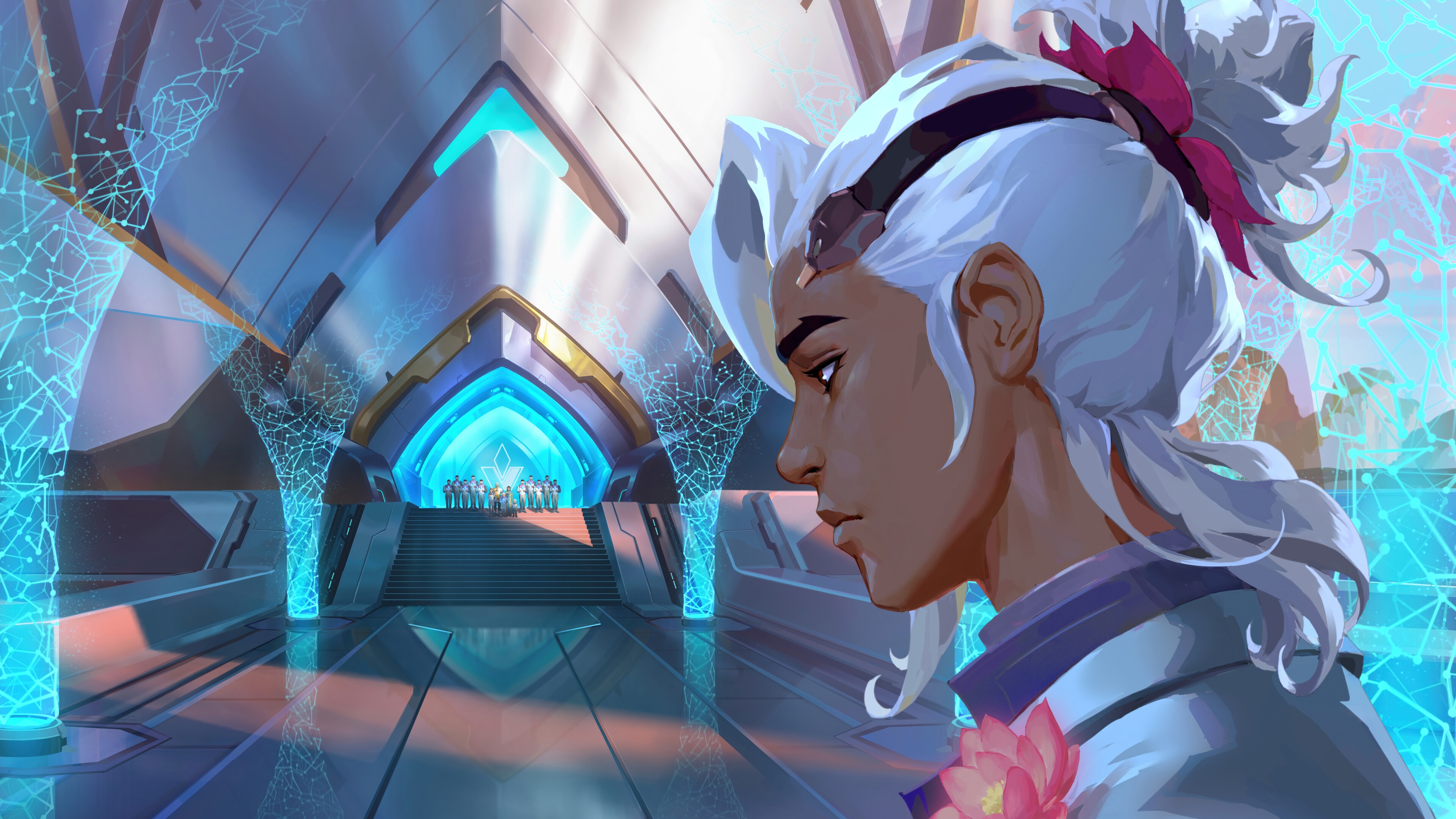 Lifeweaver in a futuristic temple HD Wallpaper