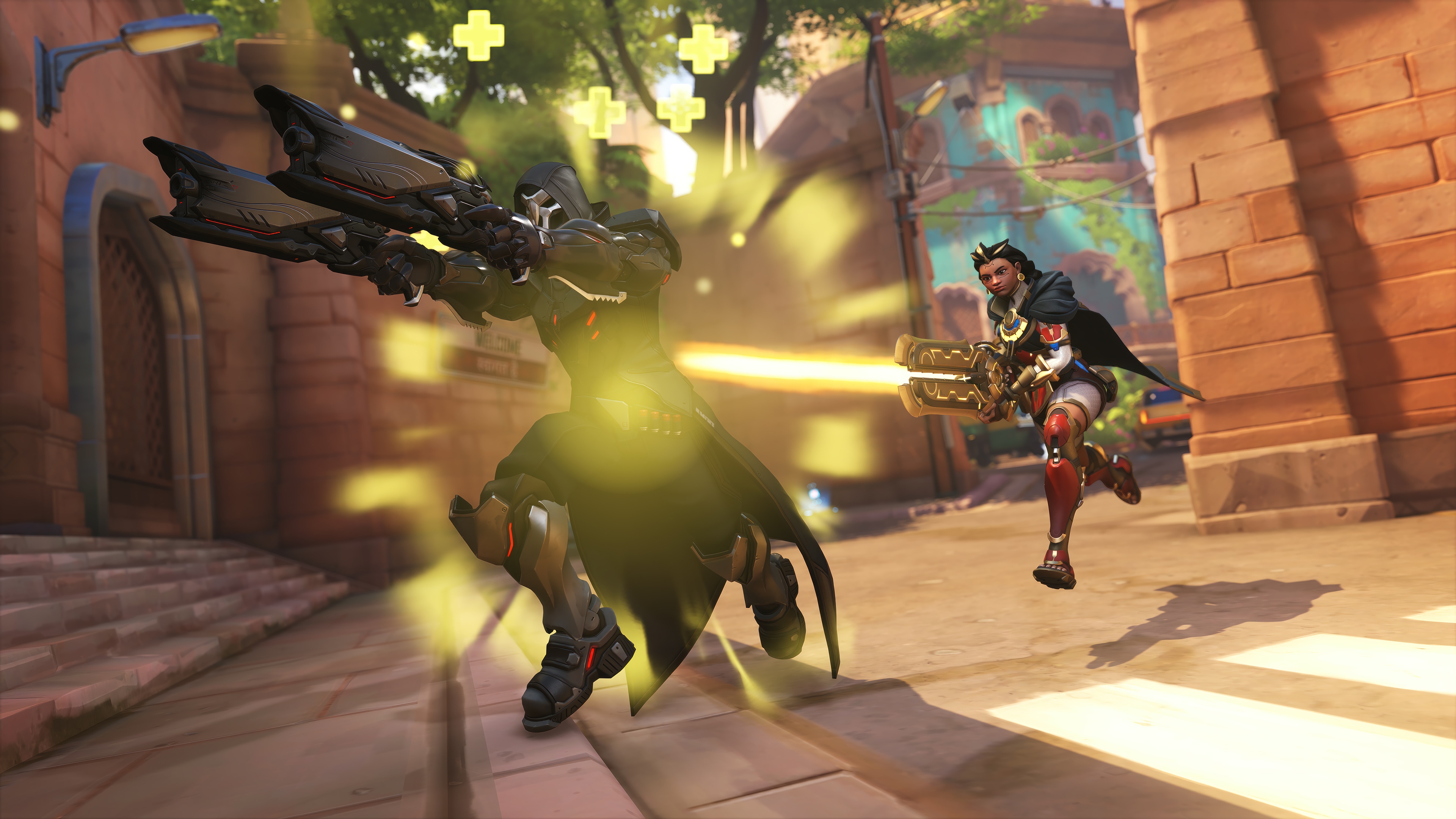 Overwatch 2: Illari and Reaper in combat HD Wallpaper