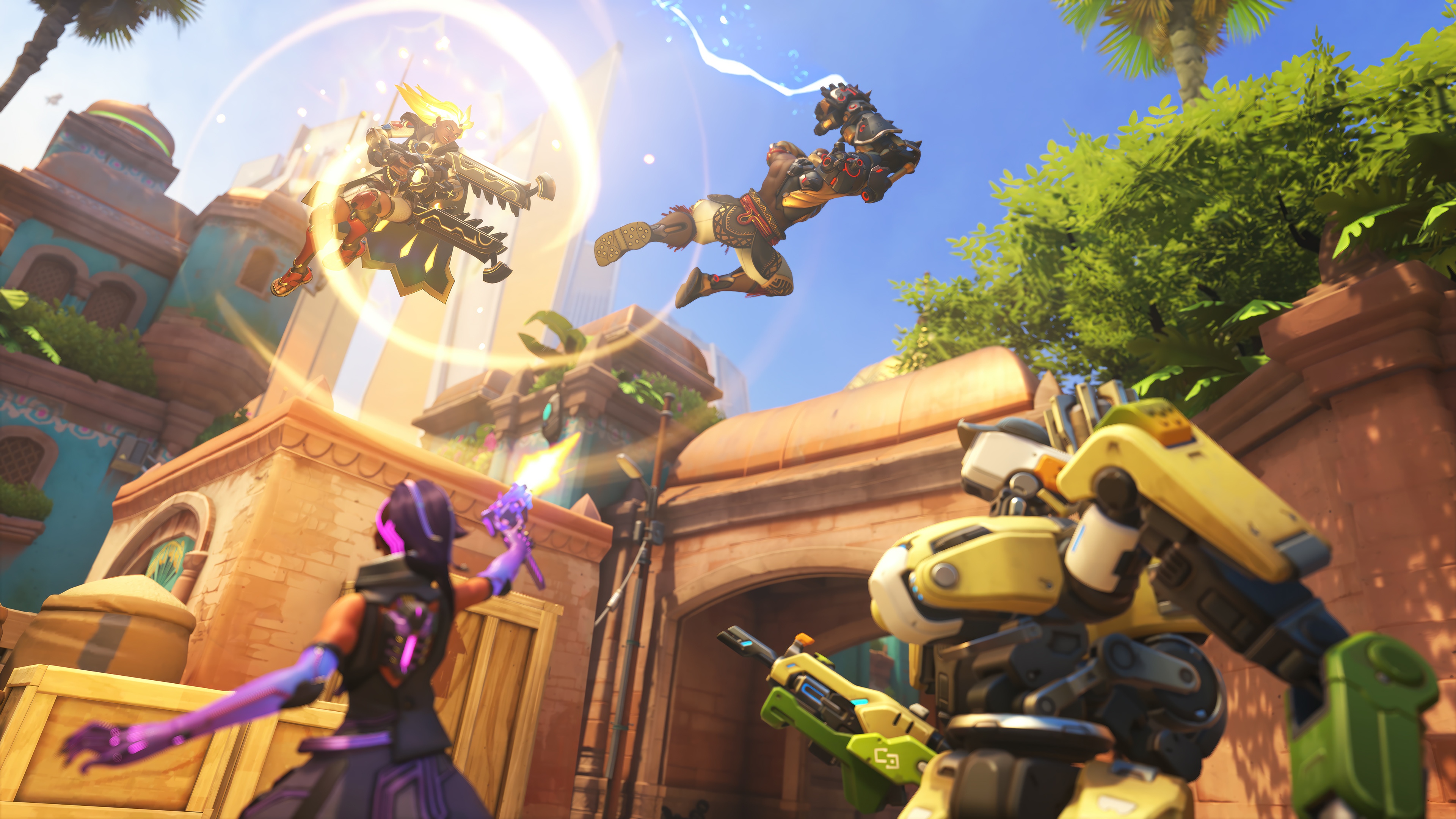 Overwatch 2: Illari and Doomfist in combat HD Wallpaper