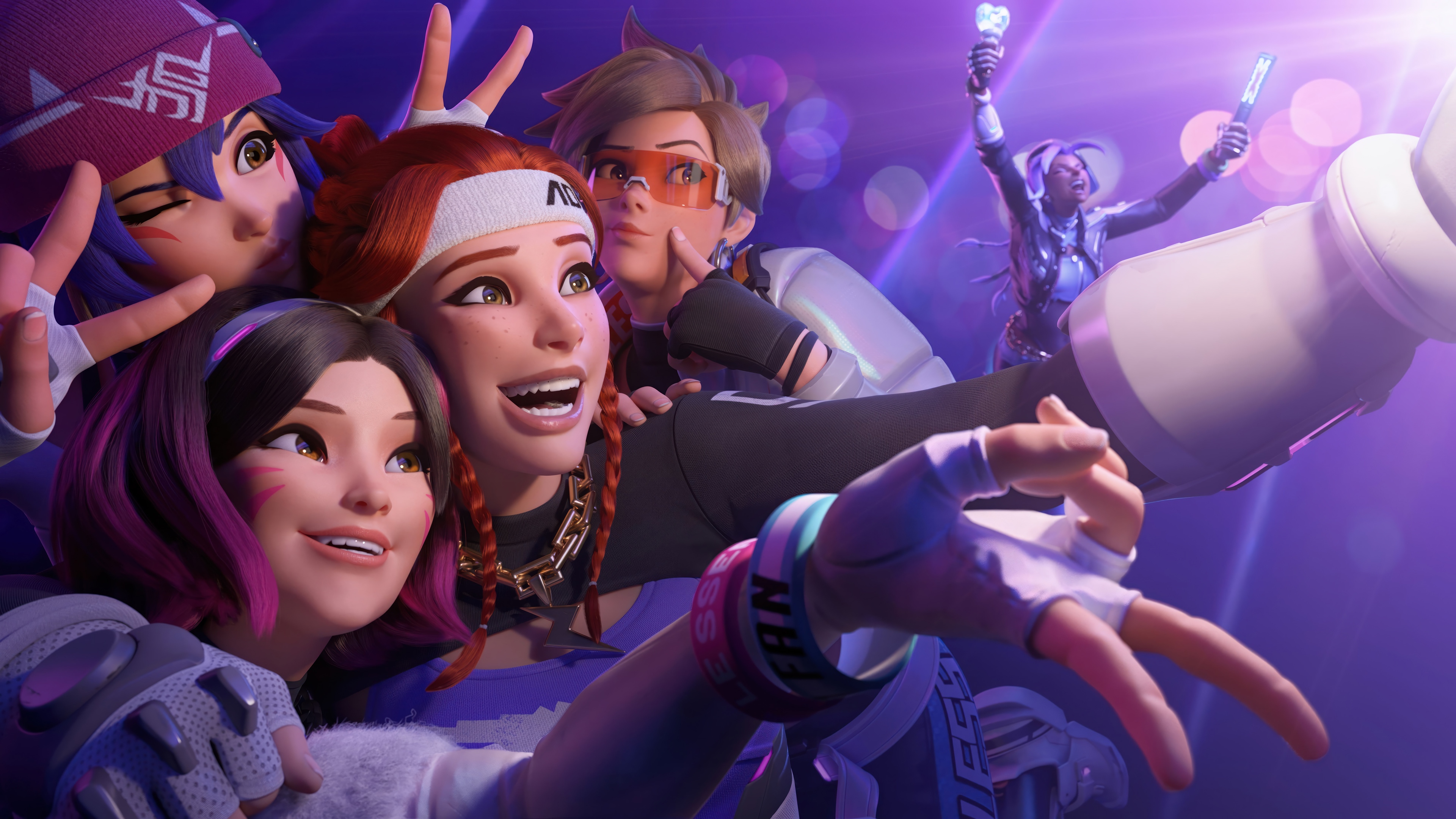 Overwatch 2 x Le Sserafim D.Va, Brigitte, Kiriko, Tracer, Sombra 4K HD Wallpaper